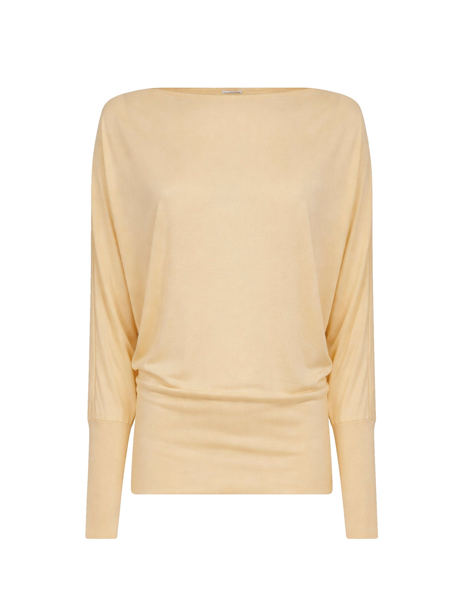 Toteme Women Champagne Sheer Crepe Viscose Boatneck Top TOTEME