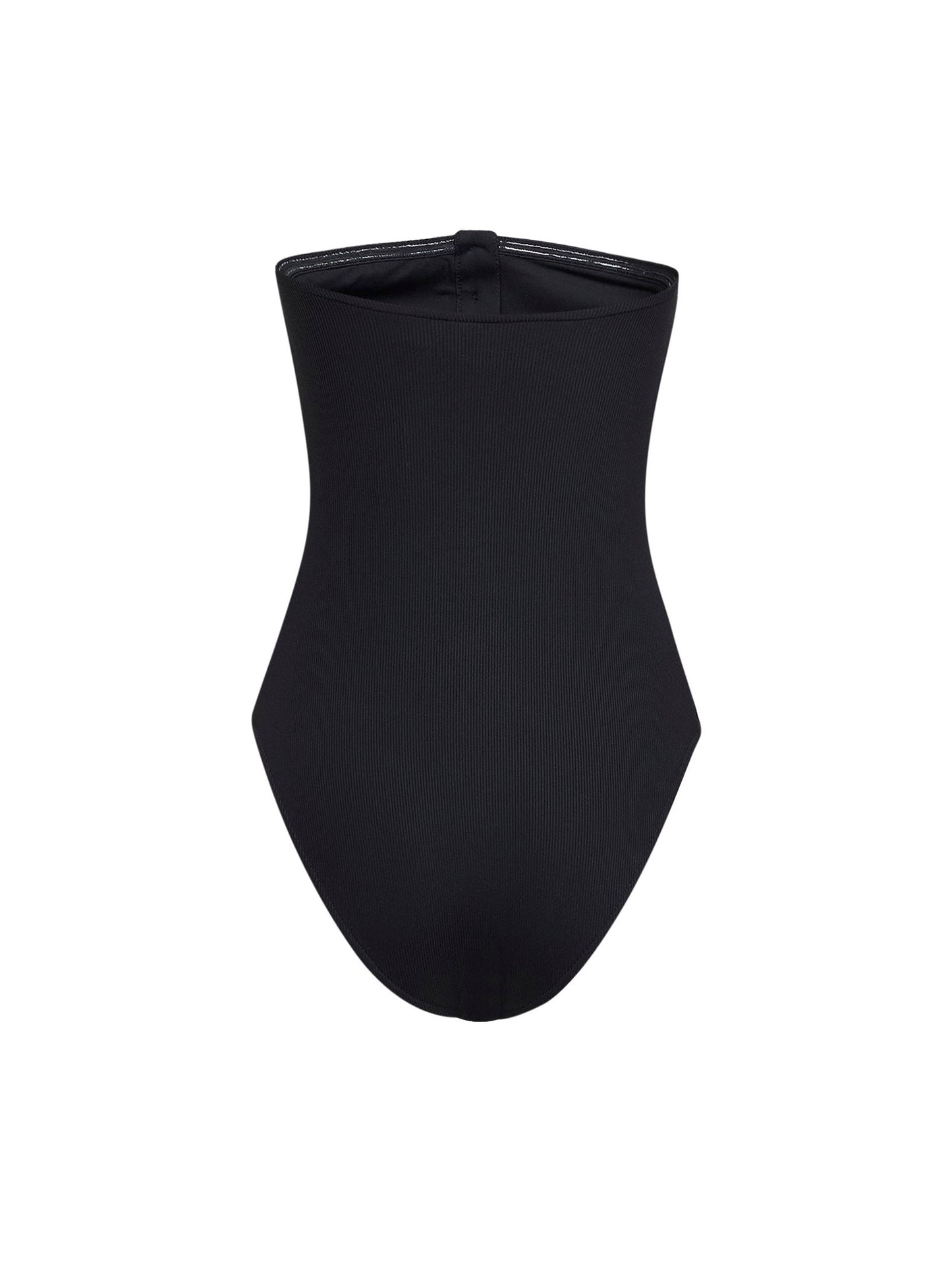 Toteme Women Black Ribbed Stretch Jersey Strapless One-Piece Swimsuit TOTEME