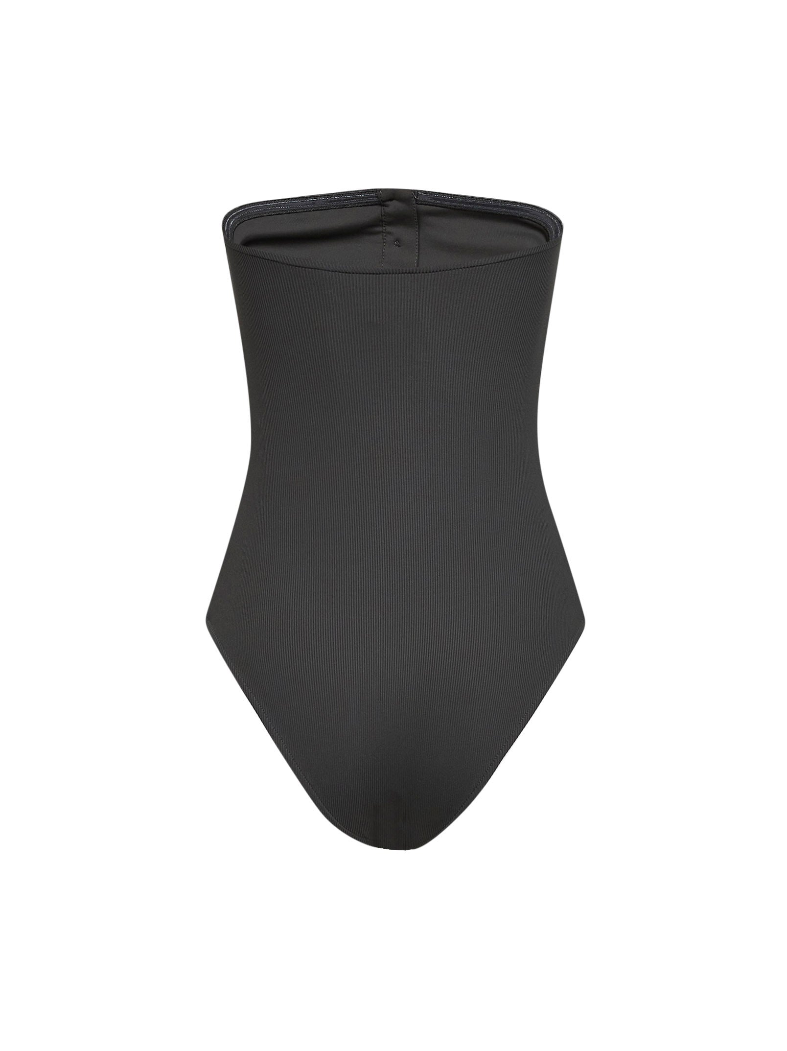Toteme Women Dark Green Ribbed Stretch Jersey Strapless One-Piece Swimsuit TOTEME