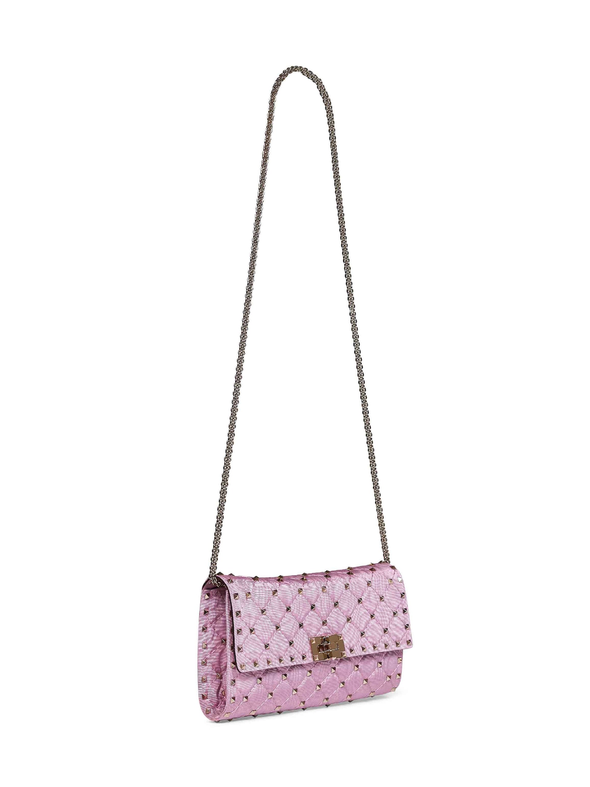 Valentino Garavani Women Rhododendron Pink Valentino Garavani Rockstud Spike Crossbody Bag VALENTINO GARAVANI