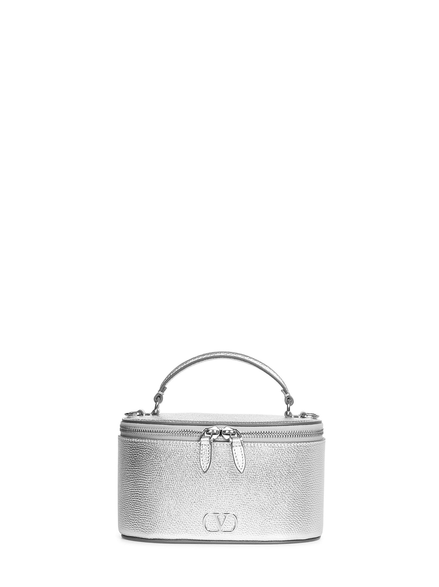 Valentino Garavani Women Silver Vlogo Signature Mini Vanity Bag VALENTINO GARAVANI
