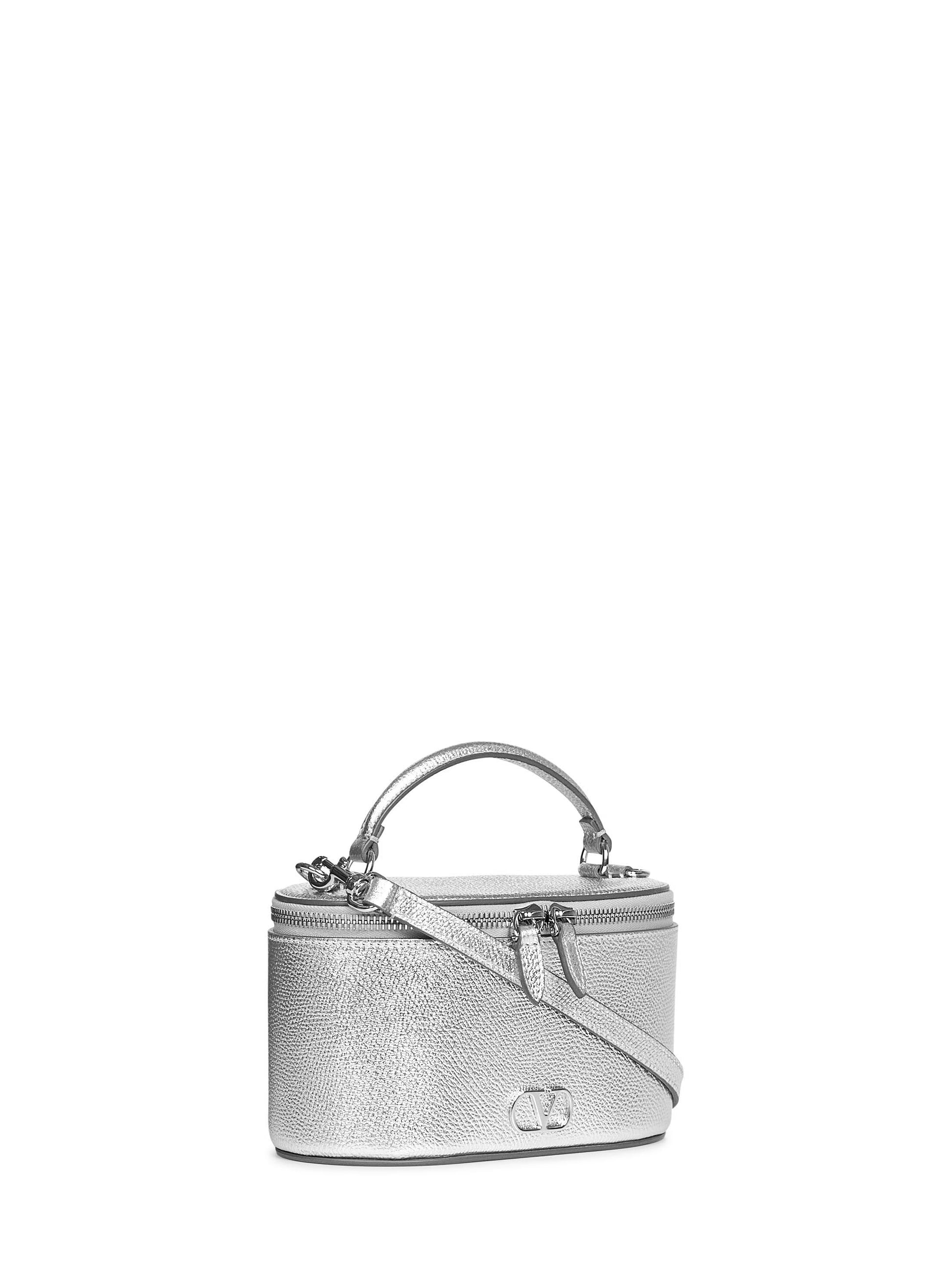 Valentino Garavani Women Silver Vlogo Signature Mini Vanity Bag VALENTINO GARAVANI