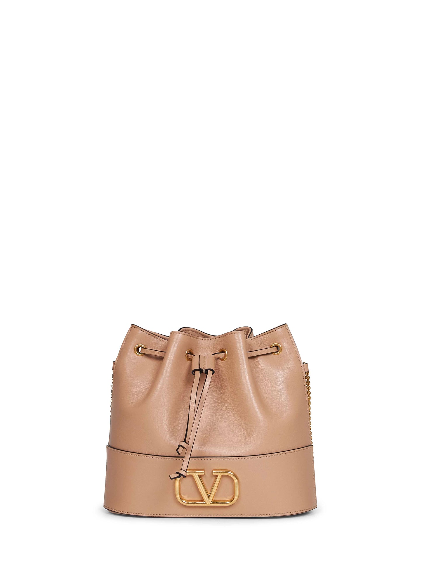 Valentino Garavani Women Rose Sand Vlogo Signature Mini Bucket Bag VALENTINO GARAVANI