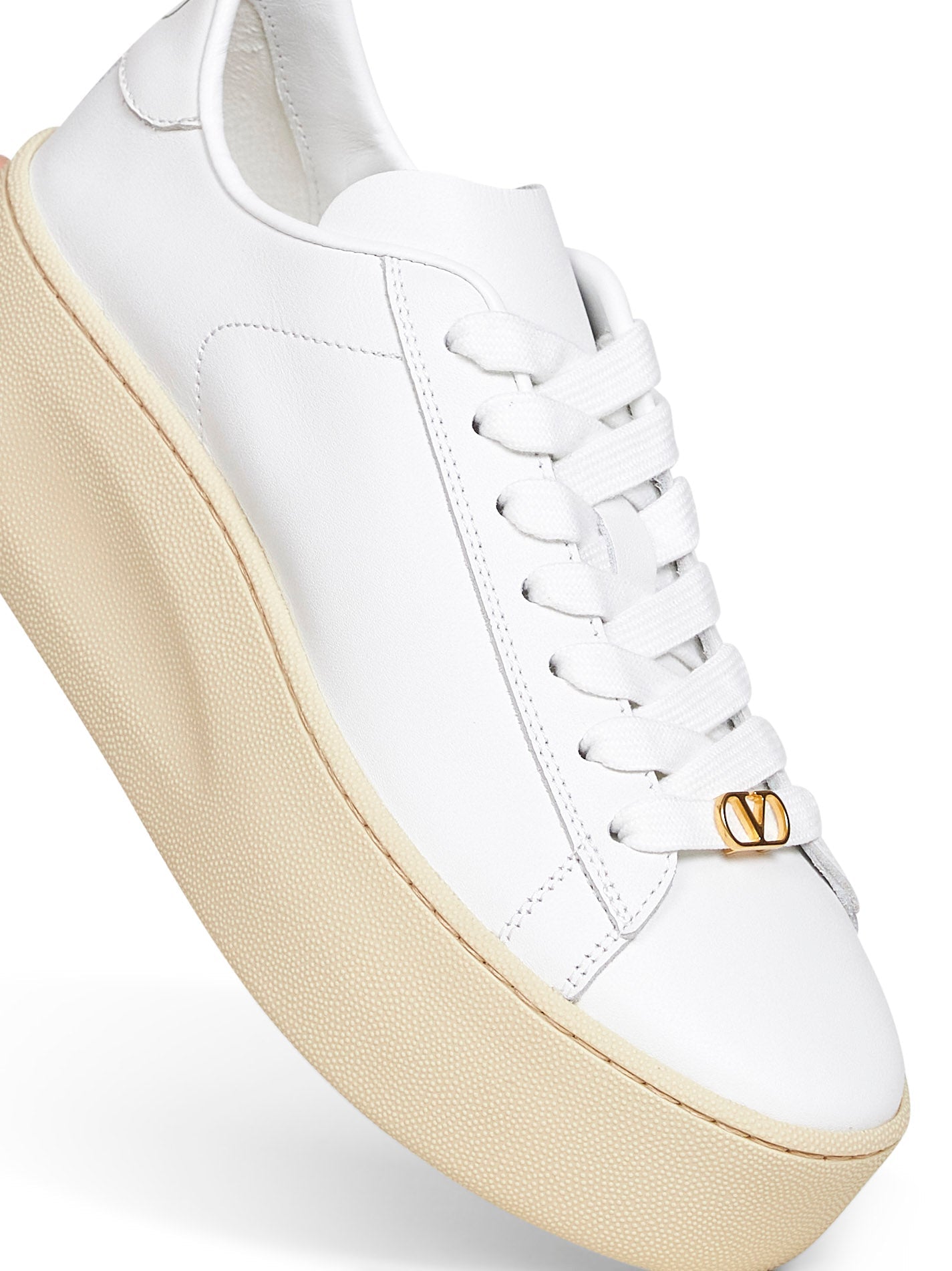 Valentino Garavani Women White Leather Royco Platform Sneakers VALENTINO GARAVANI