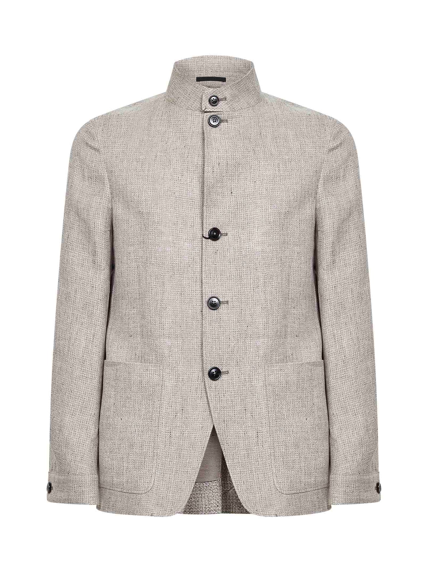 Zegna Men Medium Brown Il Conte Oasi Linen Jacket ZEGNA