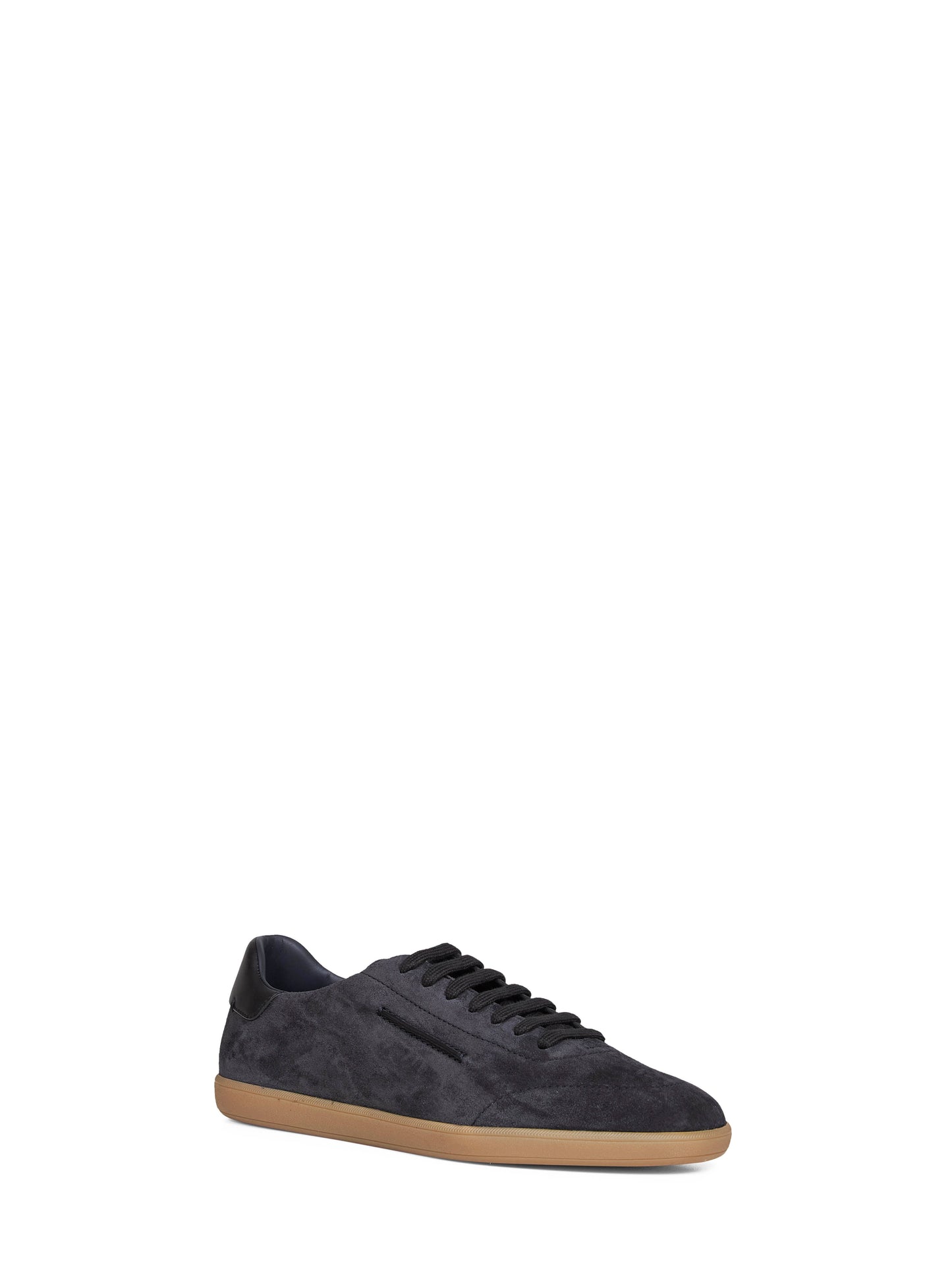 Zegna Men Dark Blue Suede 232 Low-Top Sneakers ZEGNA
