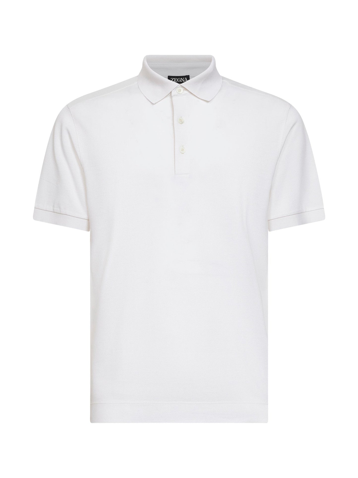 Zegna Men White Cotton And Silk Pique Polo Shirt ZEGNA