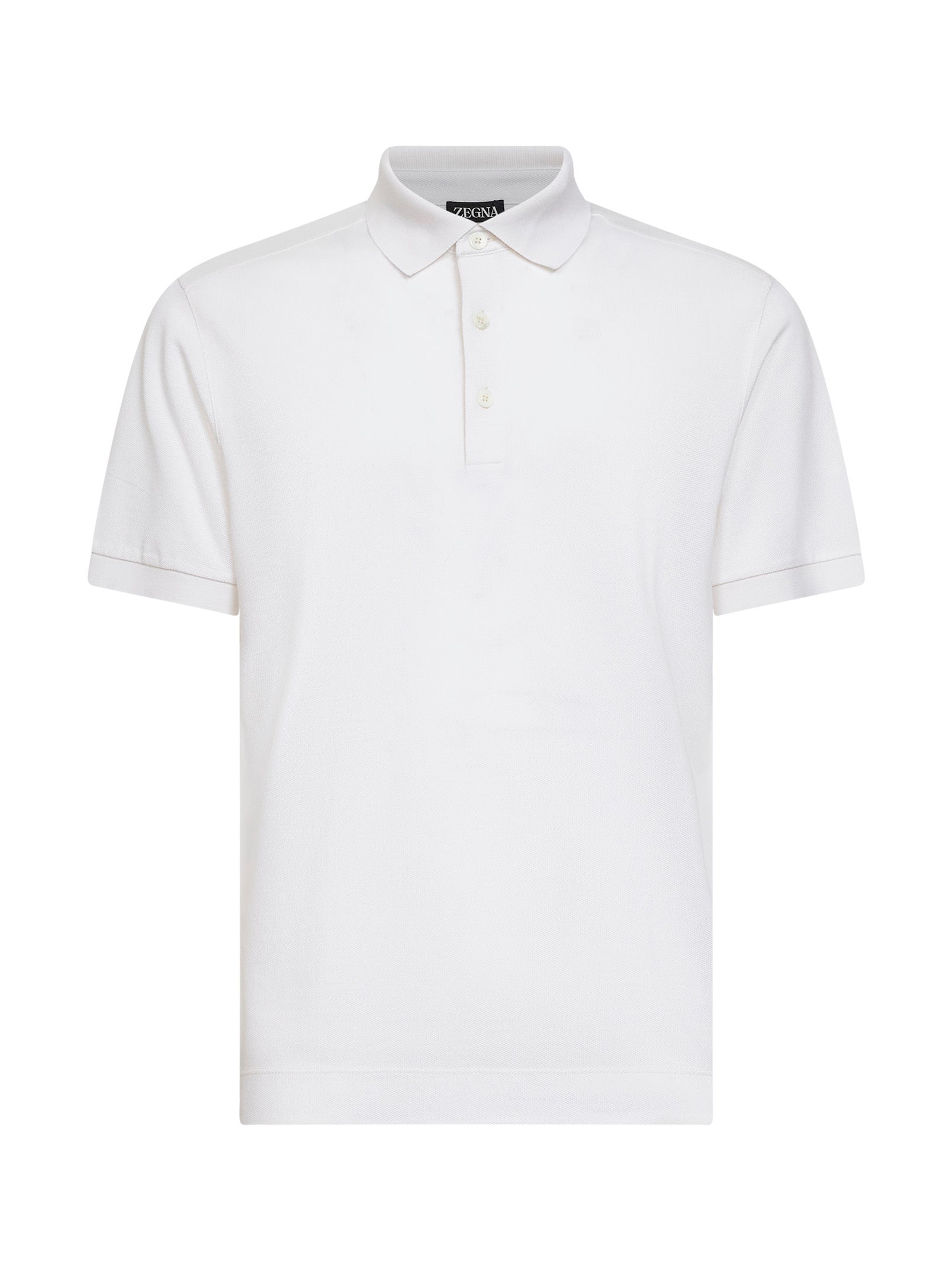 Zegna Men White Cotton And Silk Pique Polo Shirt ZEGNA