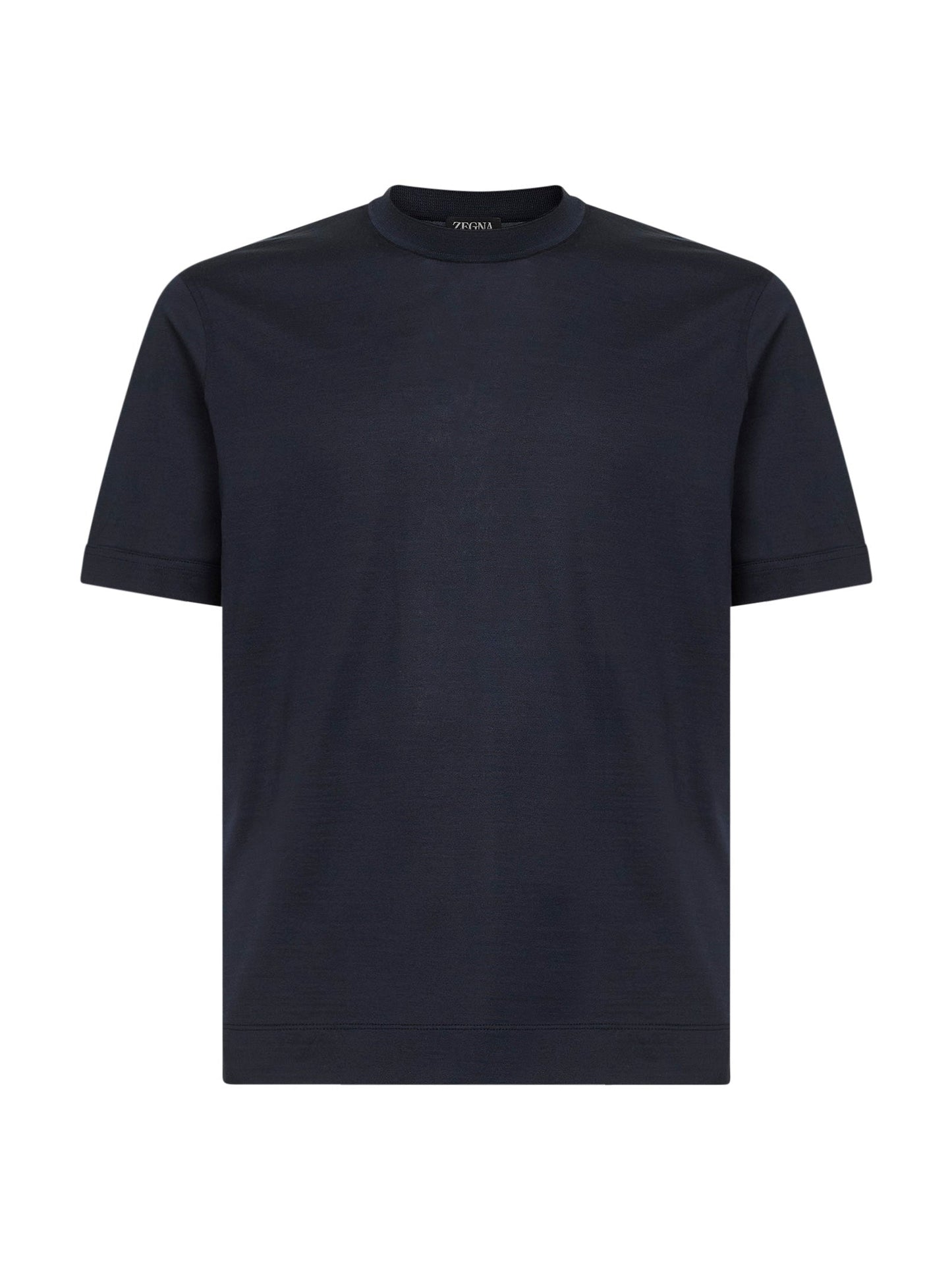 Zegna Men Navy Blue Cotton And Silk Leggerissimo T-Shirt ZEGNA