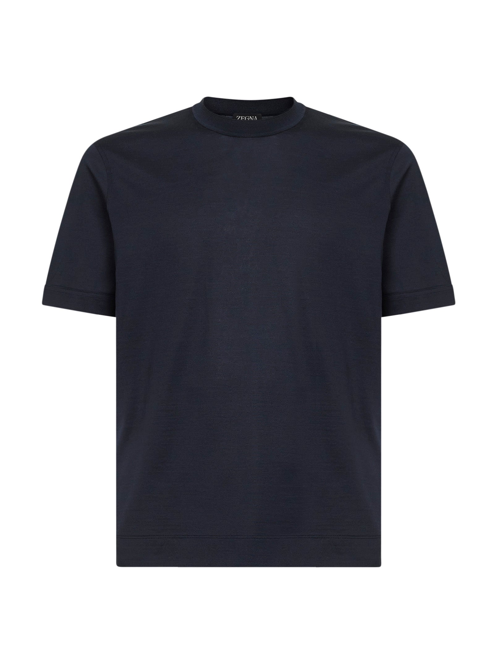Zegna Men Navy Blue Cotton And Silk Leggerissimo T-Shirt ZEGNA
