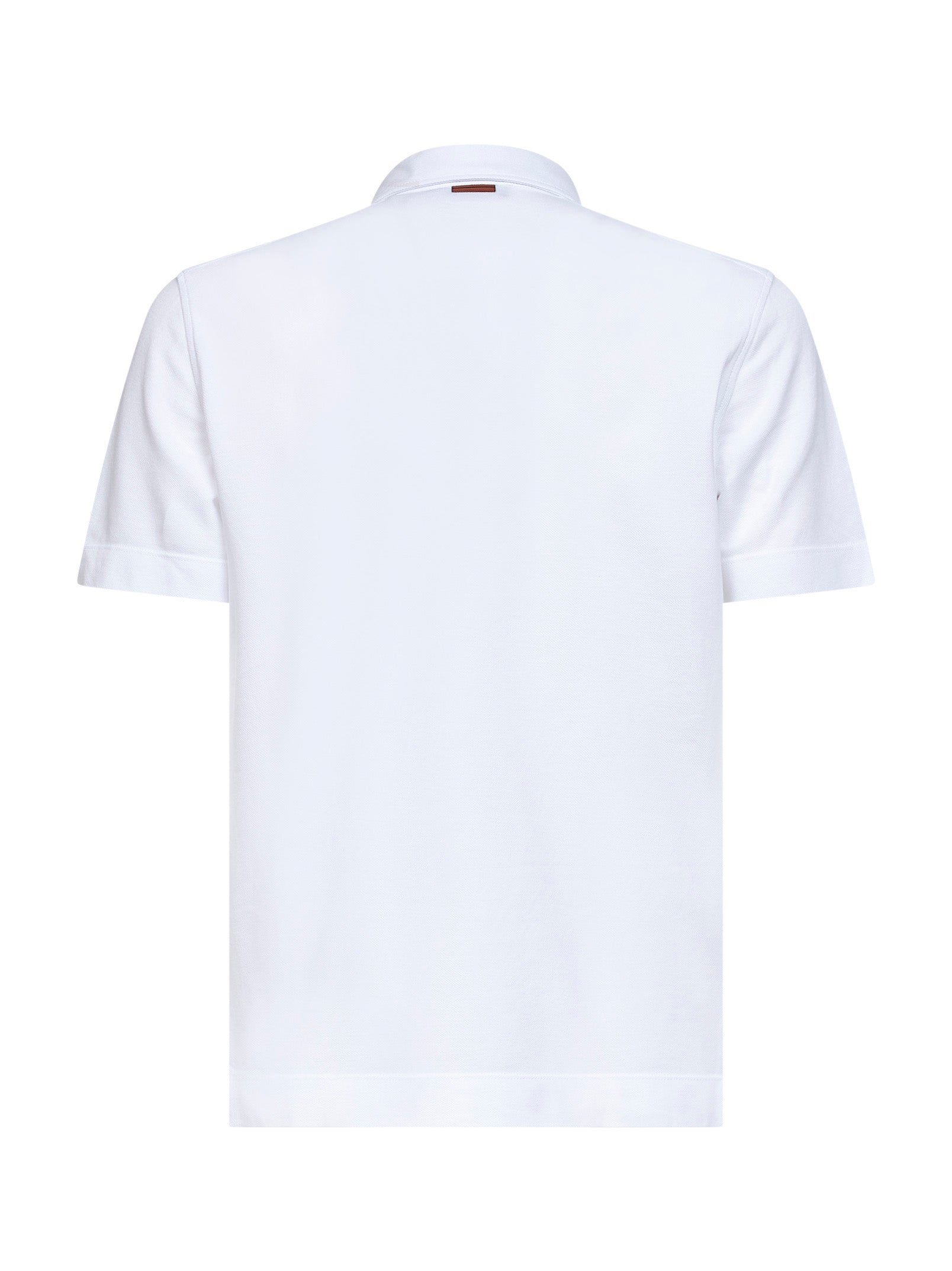 Zegna Men White Cotton Pique Polo Shirt With Chest Pocket ZEGNA
