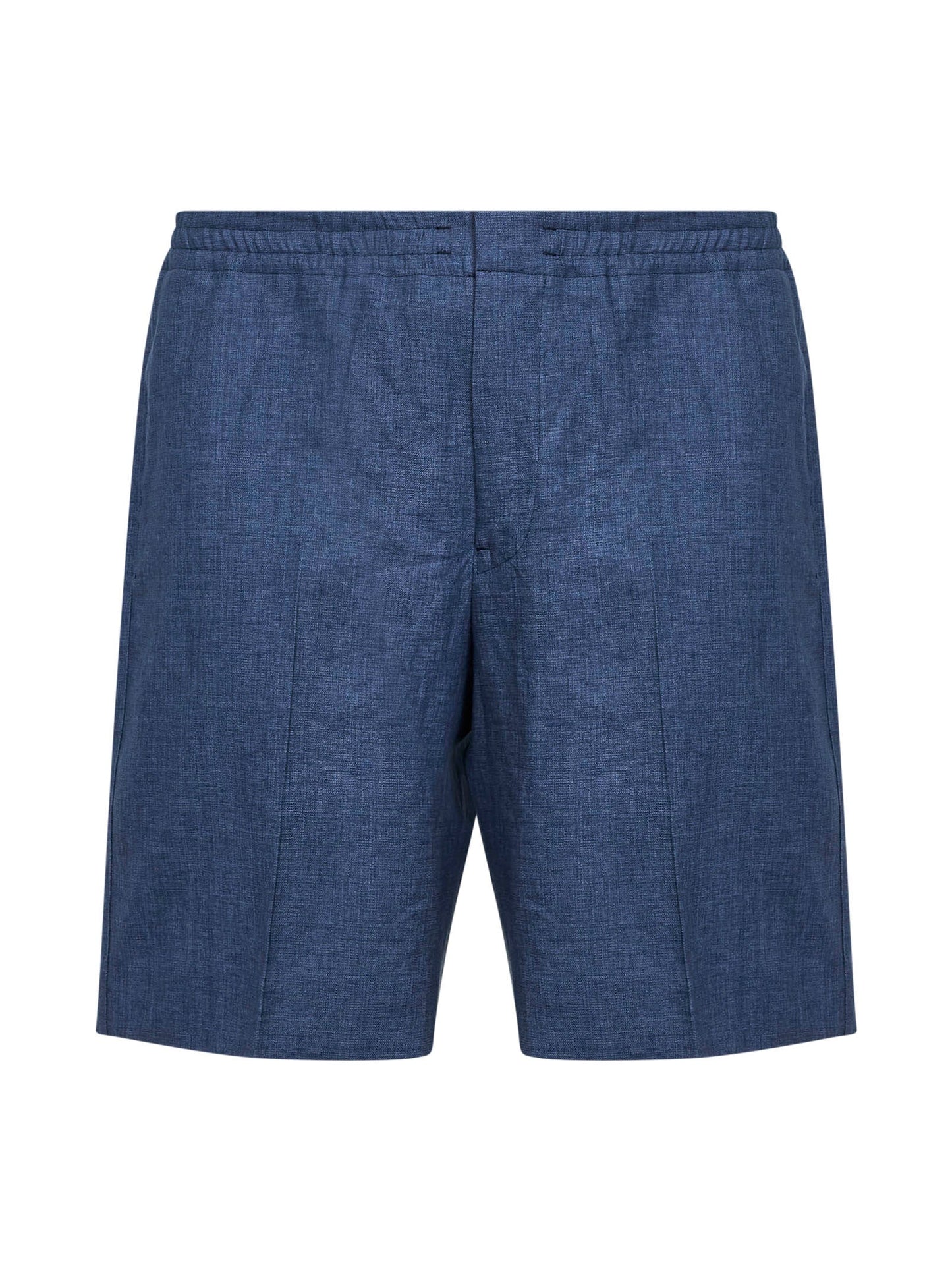 Zegna Men Navy Blue Oasi Lino Shorts ZEGNA