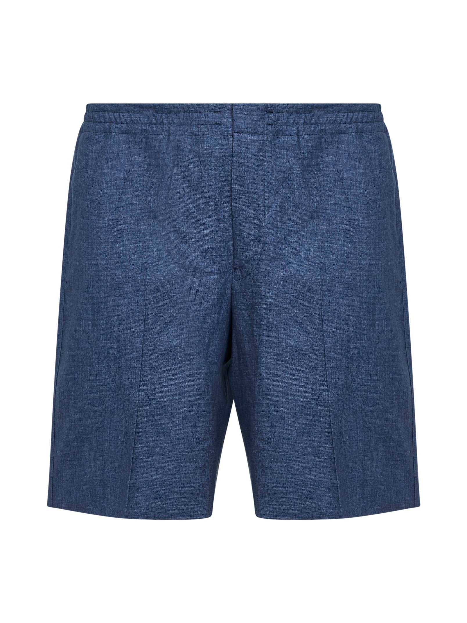 Zegna Men Navy Blue Oasi Lino Shorts ZEGNA