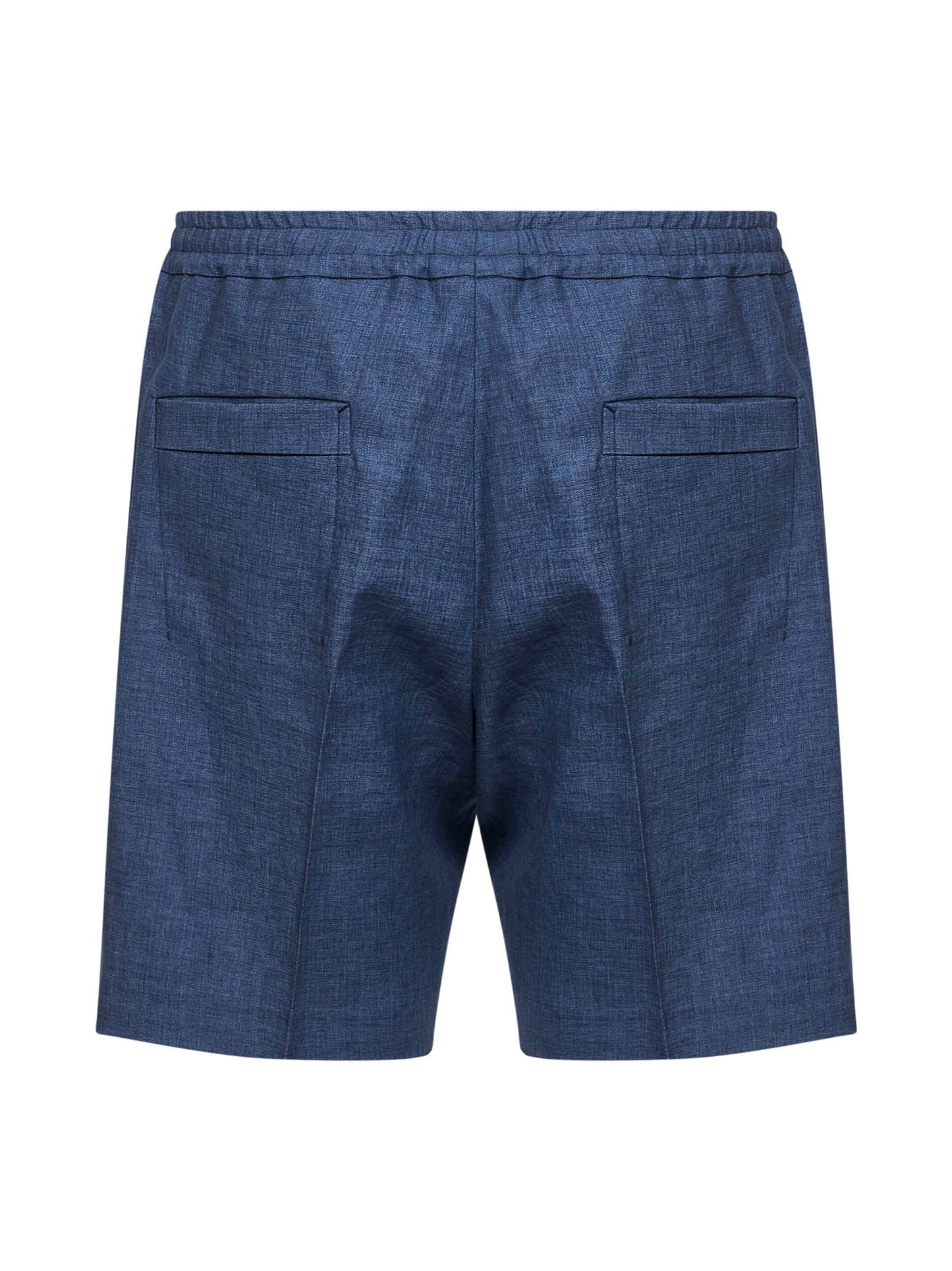 Zegna Men Navy Blue Oasi Lino Shorts ZEGNA