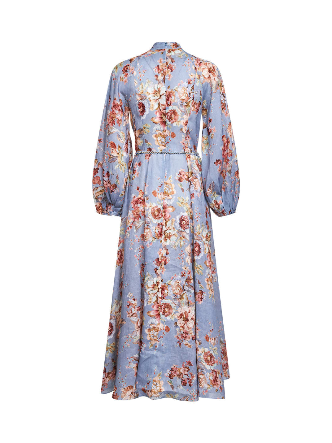 Zimmermann Women Light Blue Floral Chambray Linen Awaken Midi Dress ZIMMERMANN