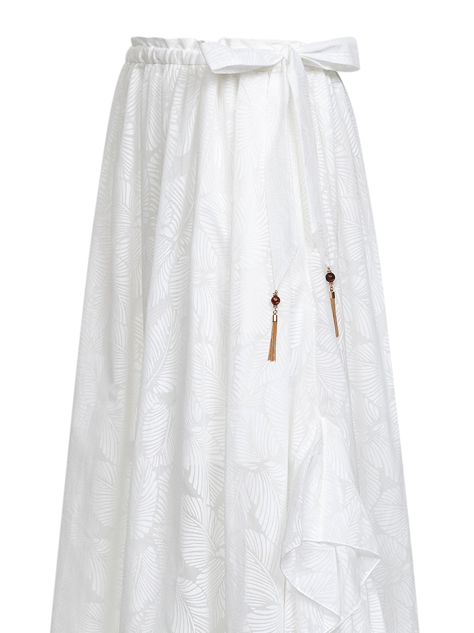 Zimmermann Women Ivory Printed Cotton Blend Daylight Maxi Skirt ZIMMERMANN