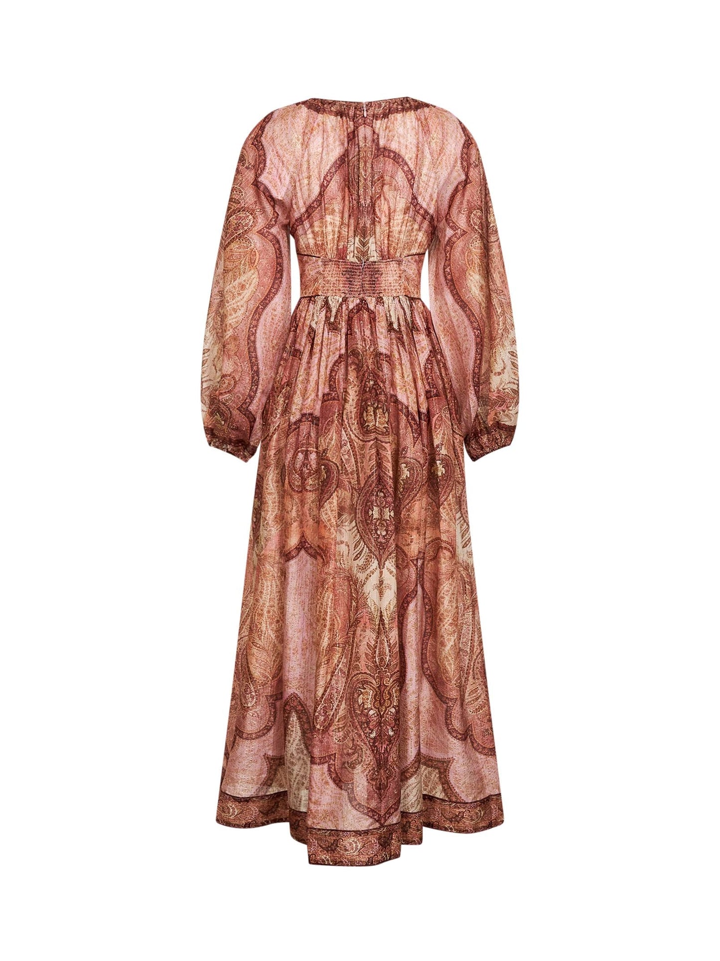 Zimmermann Women Tapestry-Print Burgundy Cotton Blend Wanderlust Maxi Dress ZIMMERMANN