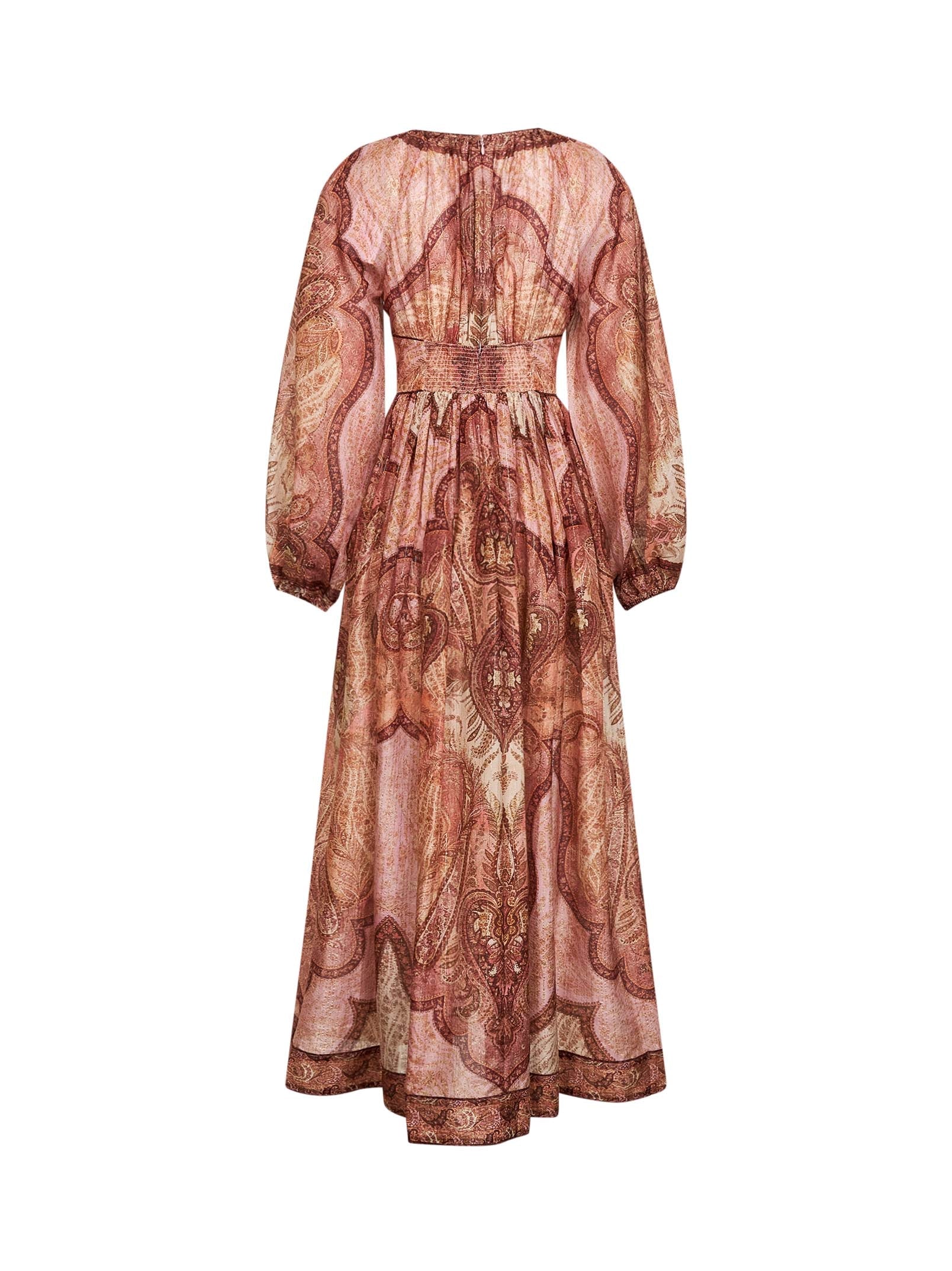 Zimmermann Women Tapestry-Print Burgundy Cotton Blend Wanderlust Maxi Dress ZIMMERMANN