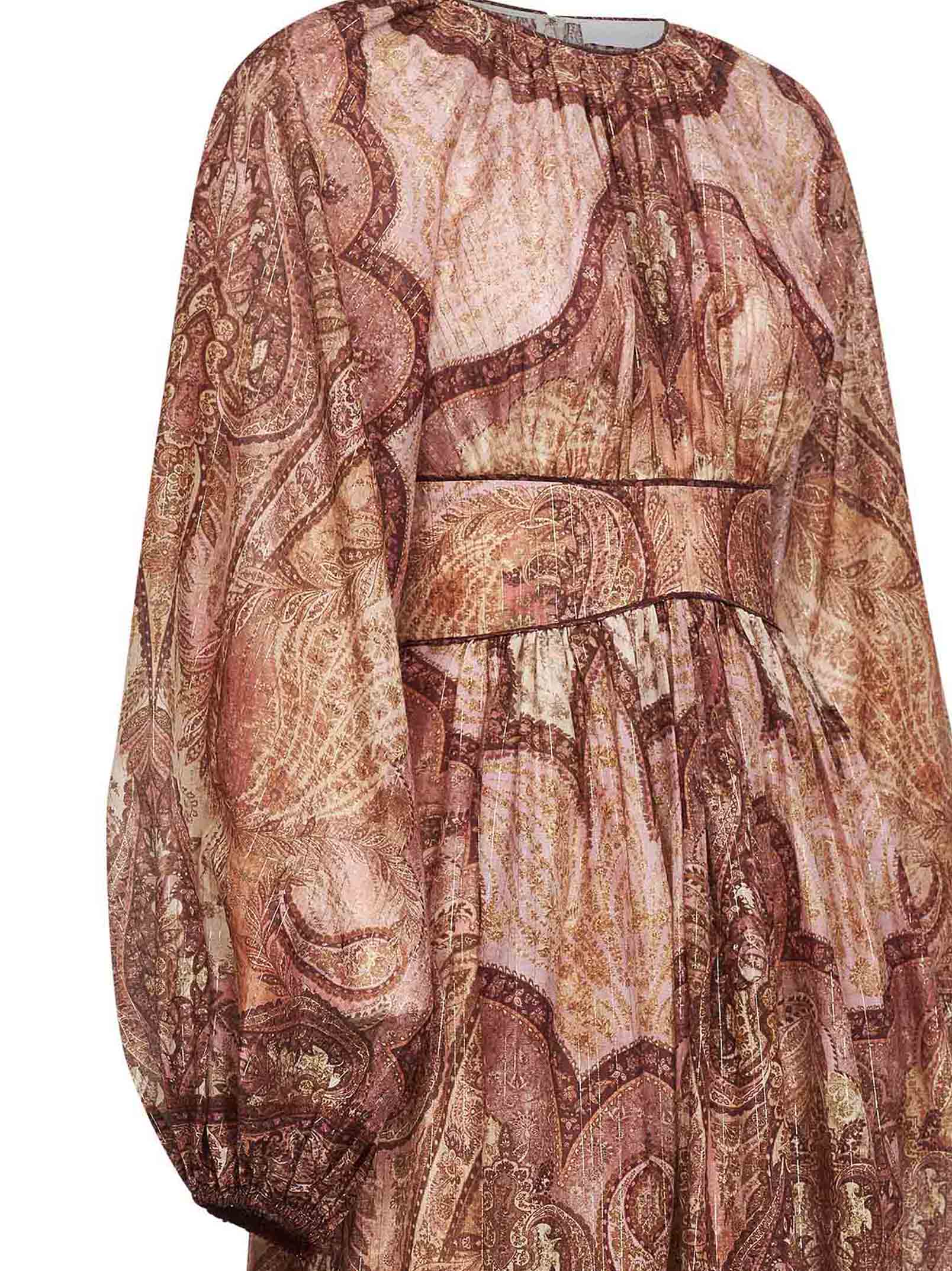 Zimmermann Women Tapestry-Print Burgundy Cotton Blend Wanderlust Maxi Dress ZIMMERMANN