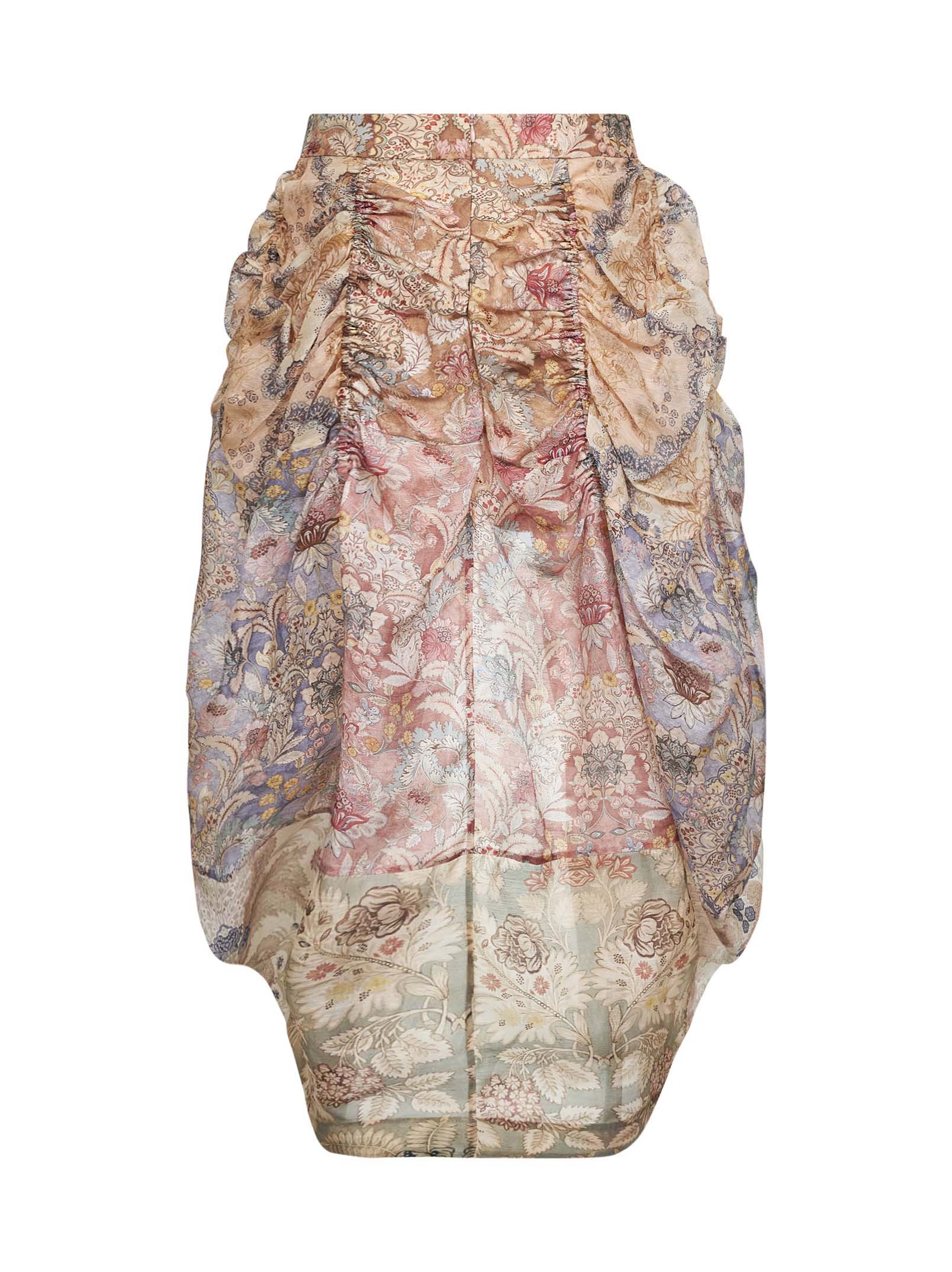 Zimmermann Women Spliced Floral Silk-Linen Blend Rebellion Midi Skirt ZIMMERMANN