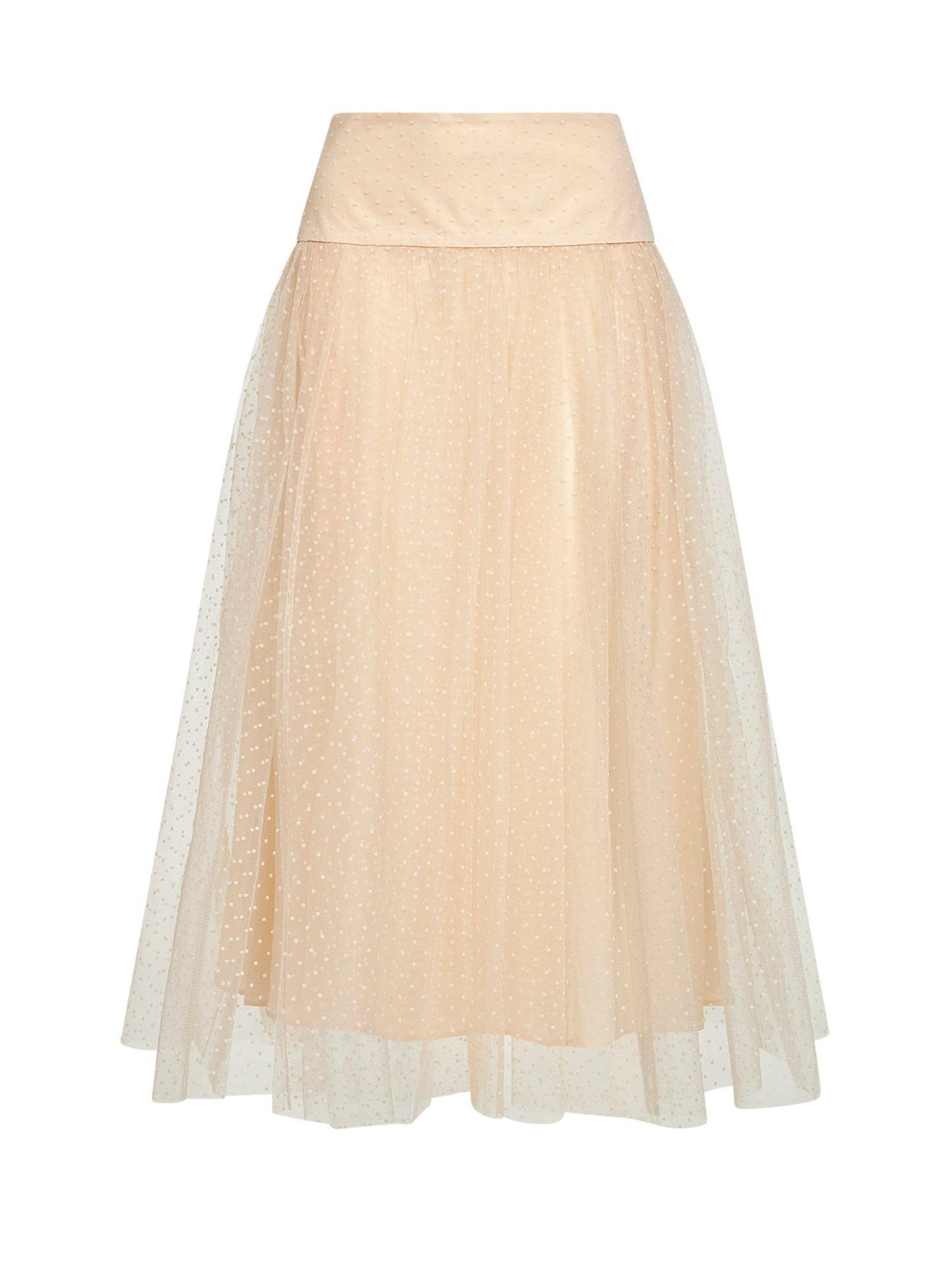 Zimmermann Women Cream Polka Dot Tulle Midi Skirt