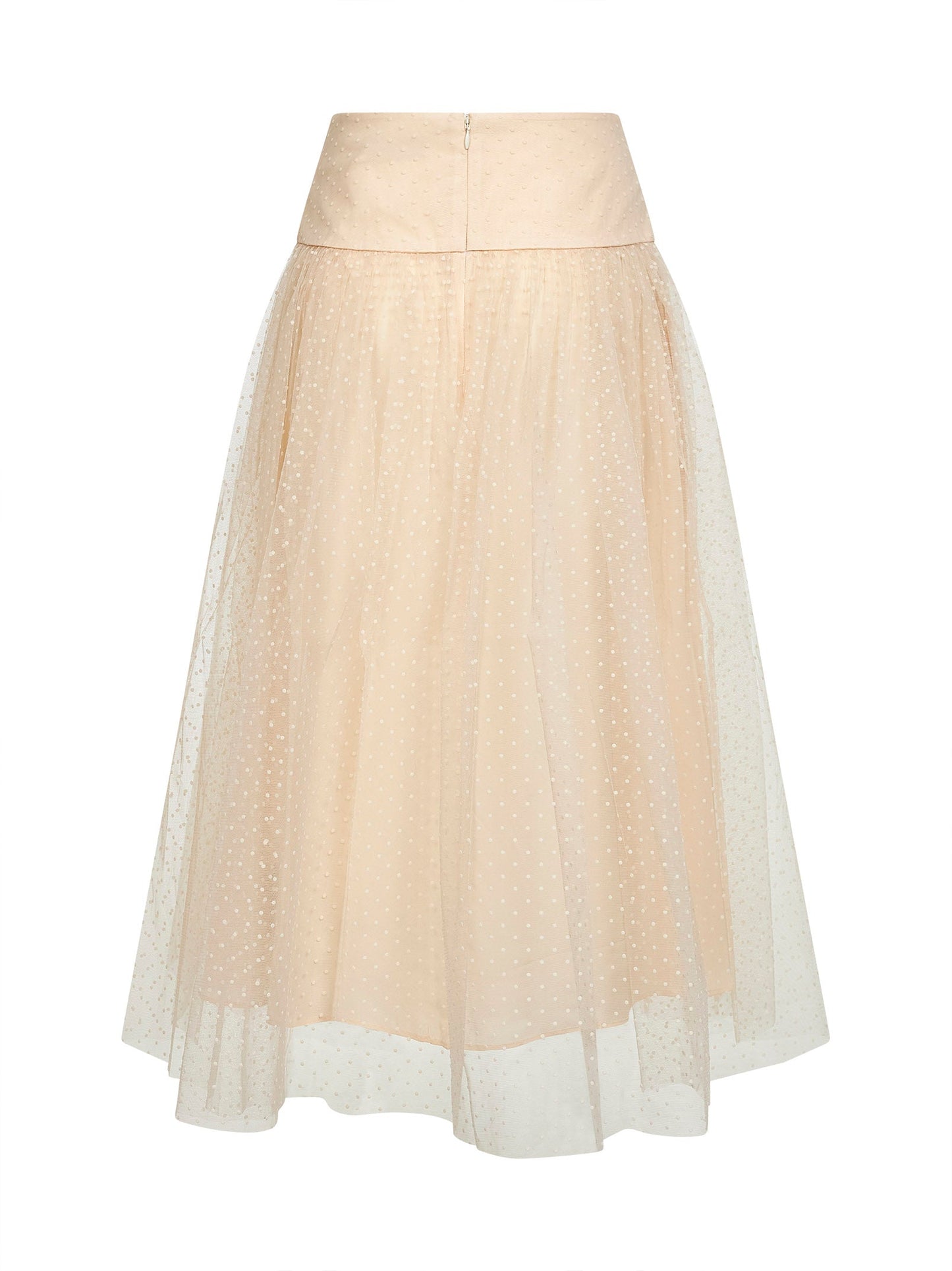 Zimmermann Women Cream Polka Dot Tulle Midi Skirt
