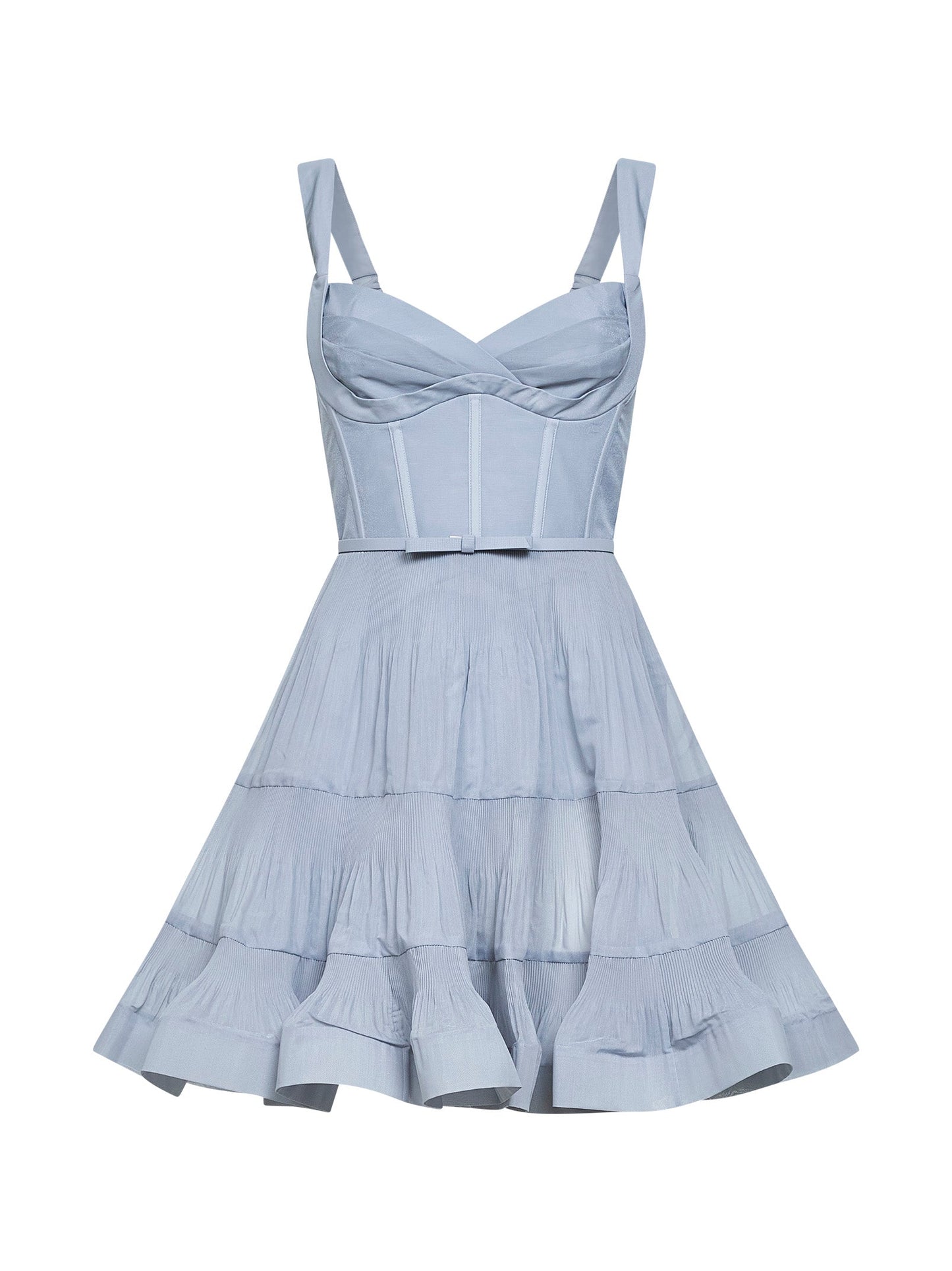Zimmermann Women Steel Blue Pleated Mini Dress ZIMMERMANN