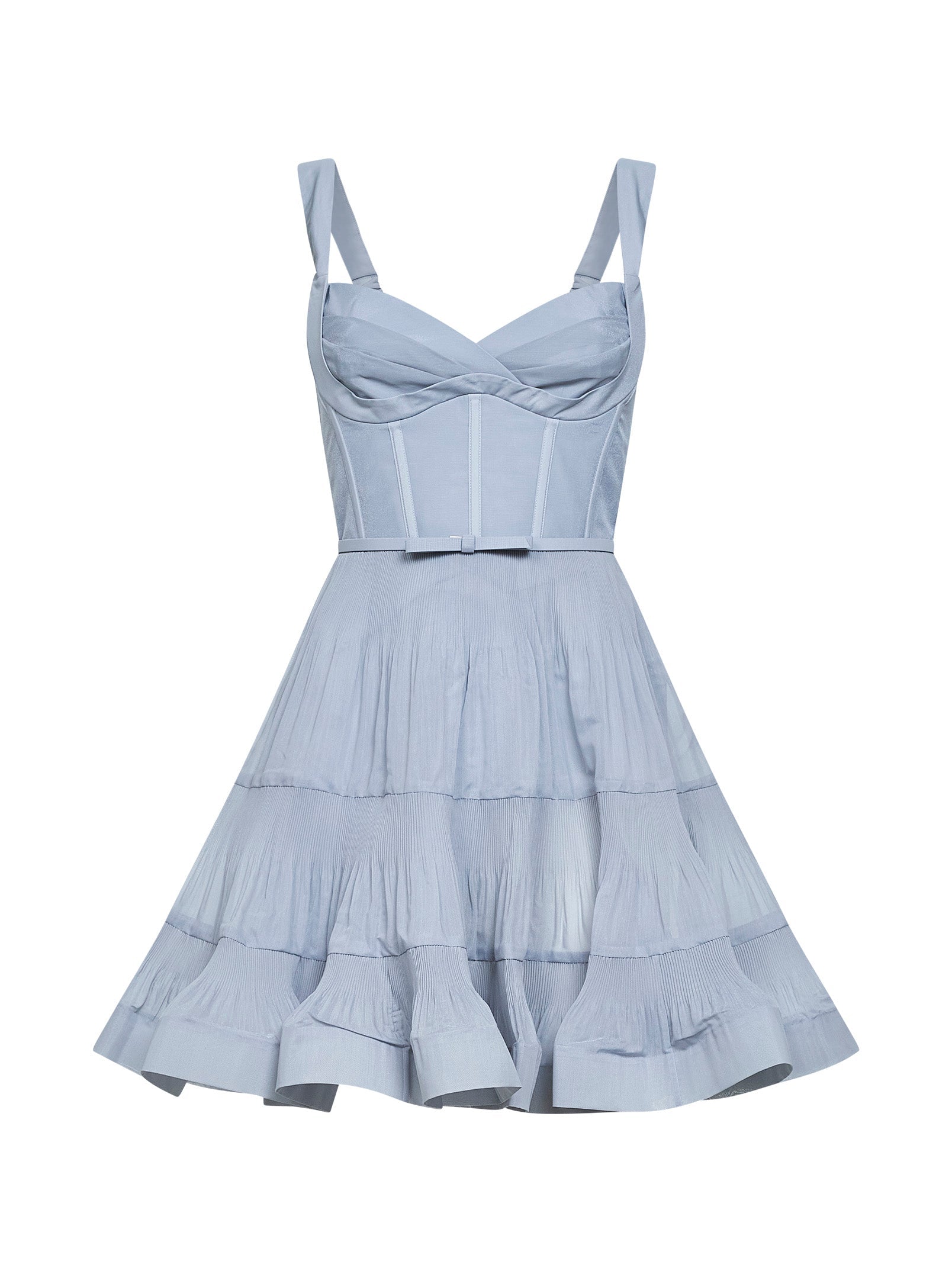 Zimmermann Women Steel Blue Pleated Mini Dress ZIMMERMANN