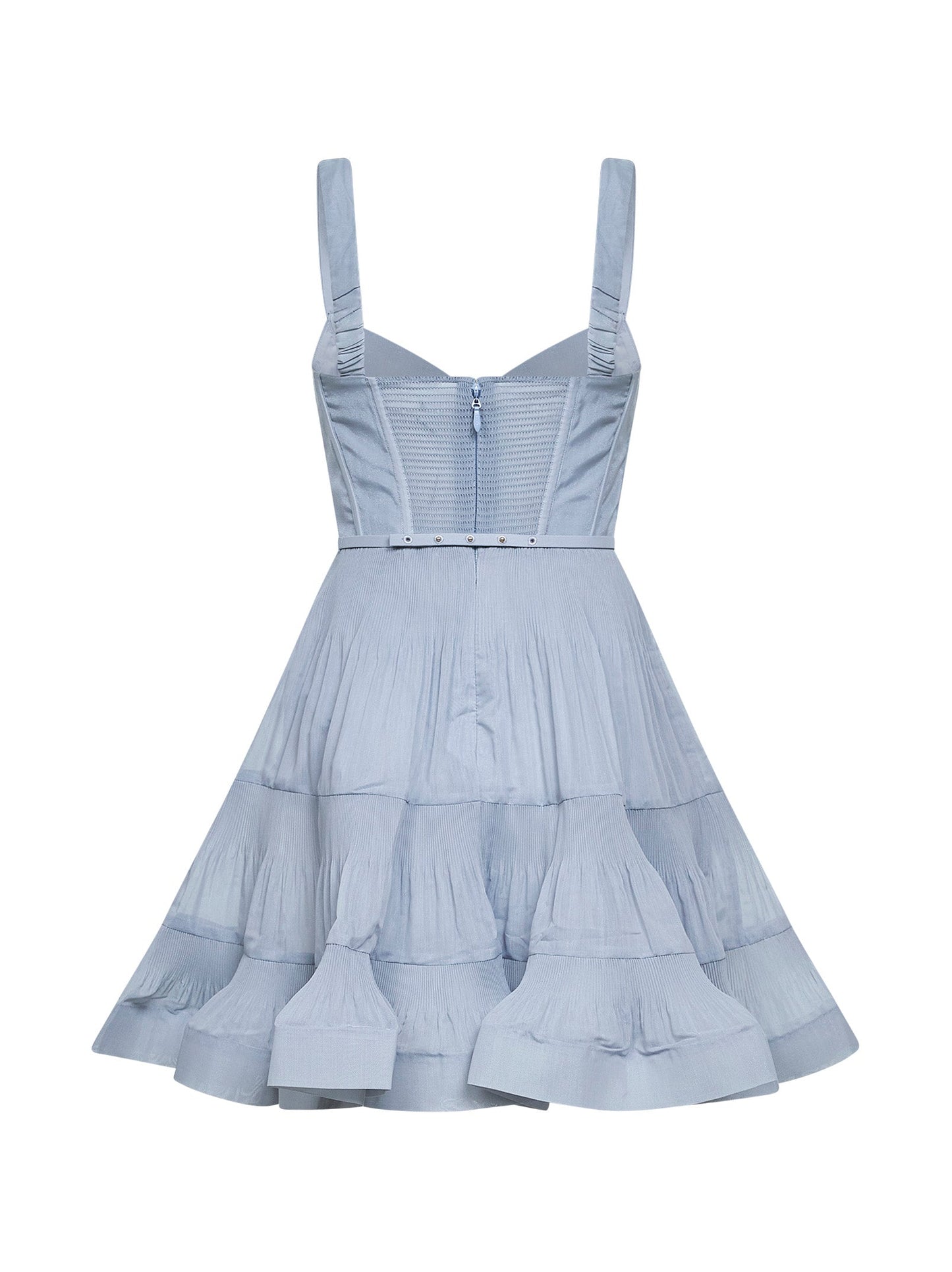 Zimmermann Women Steel Blue Pleated Mini Dress ZIMMERMANN