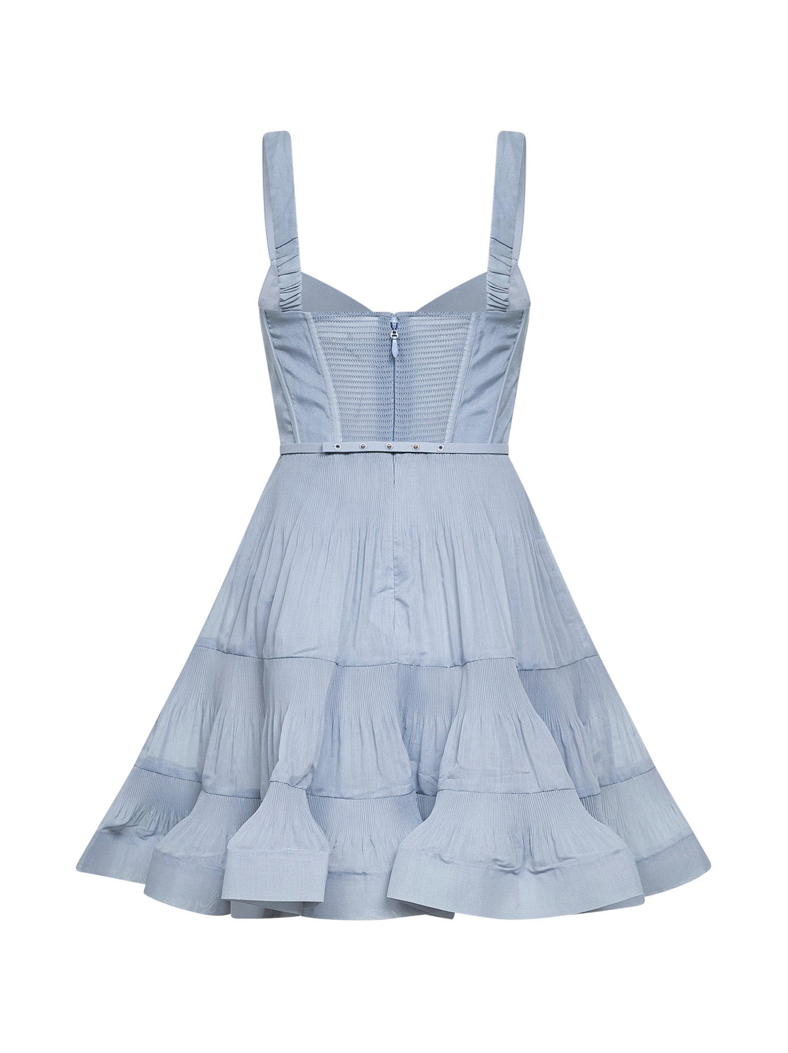 Zimmermann Women Steel Blue Pleated Mini Dress ZIMMERMANN