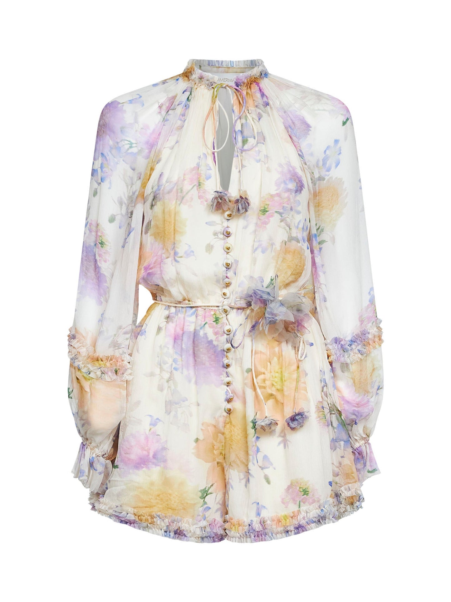Zimmermann Women Cream Dahlia-Print Viscose Luna Playsuit ZIMMERMANN