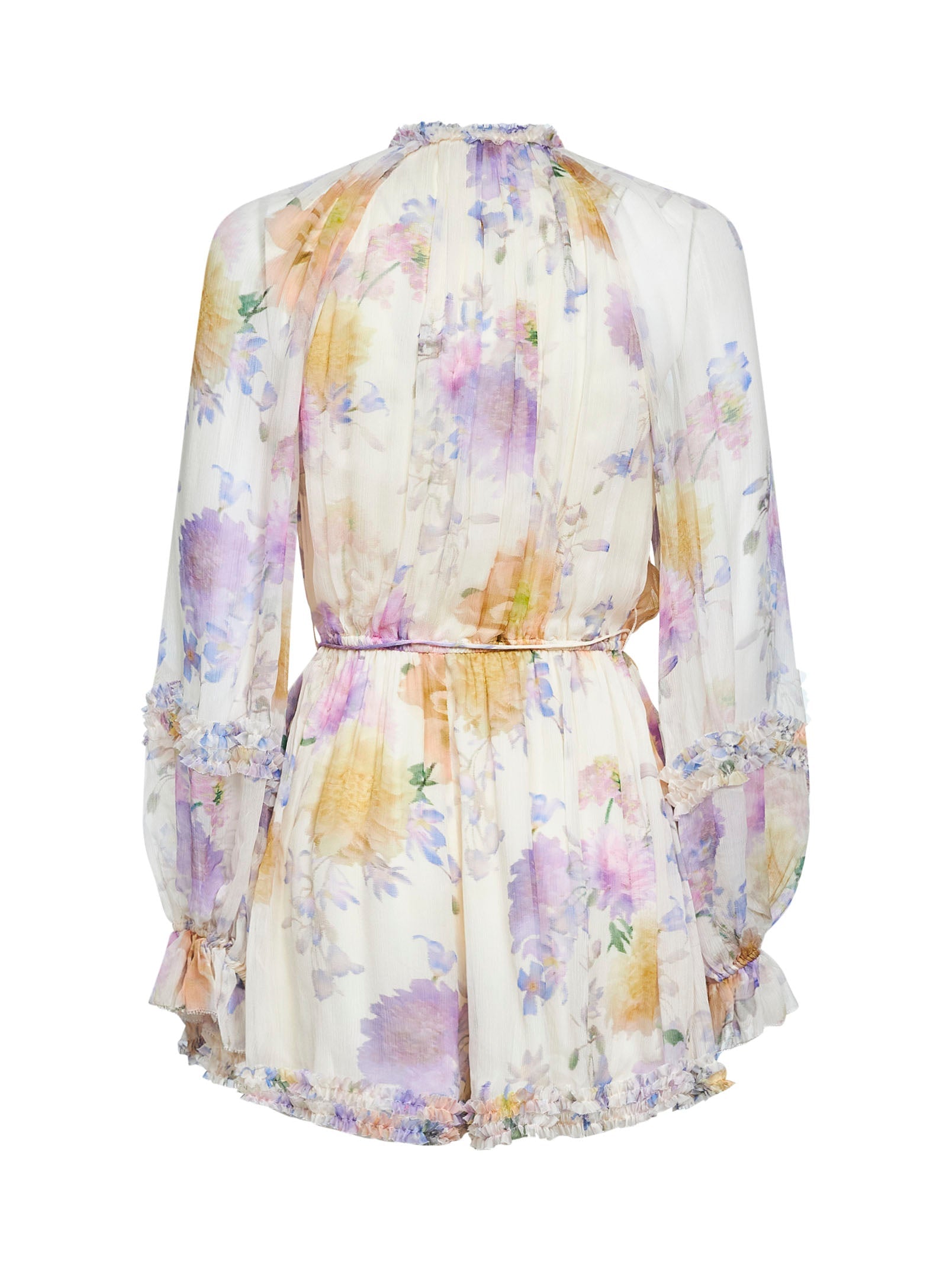 Zimmermann Women Cream Dahlia-Print Viscose Luna Playsuit ZIMMERMANN