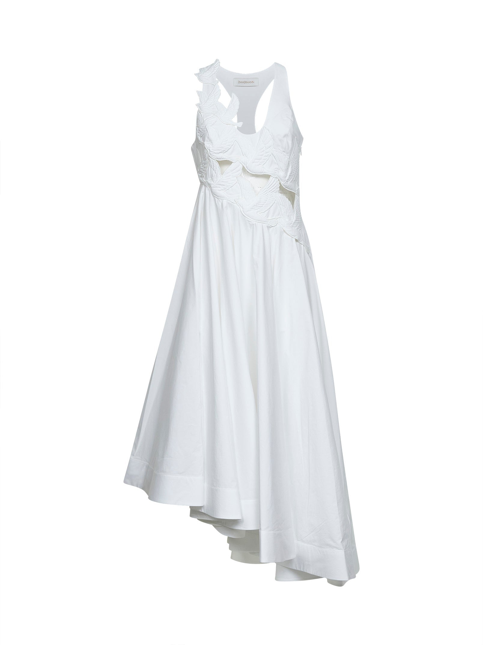Zimmermann Women Ivory Cotton Luna Applique Midi Dress ZIMMERMANN
