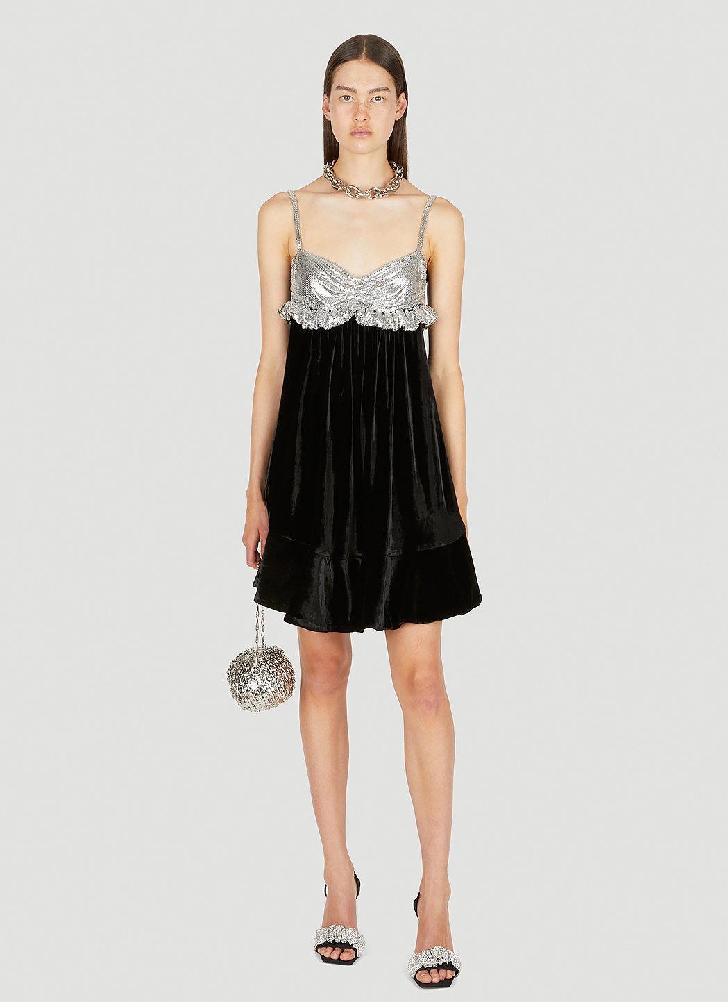 Rabanne Women Chainmail Panel Mini Dress PACO RABANNE
