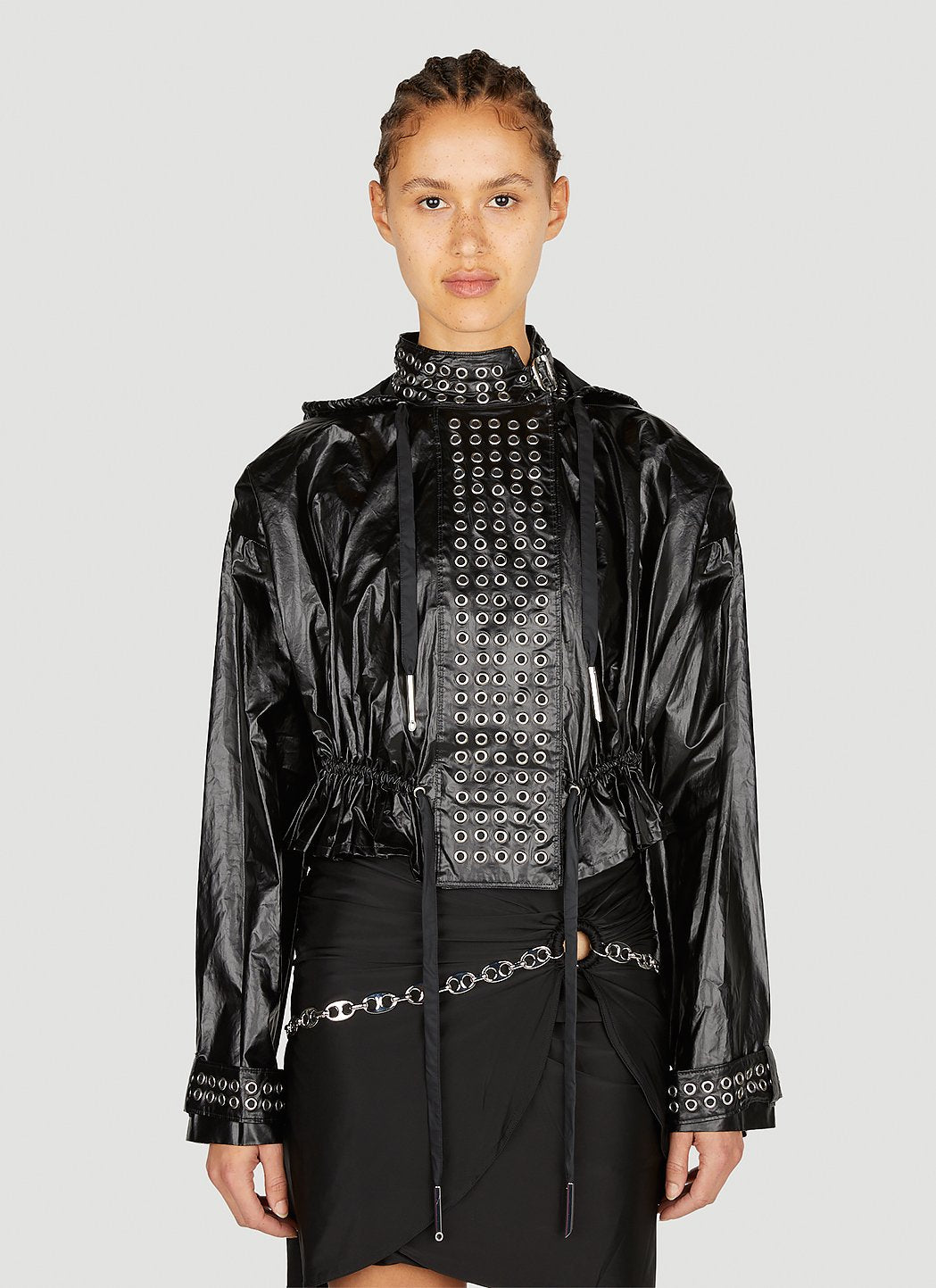 Rabanne Women Eyelet Biker Jacket PACO RABANNE