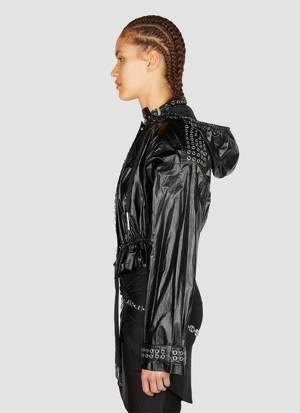 Rabanne Women Eyelet Biker Jacket PACO RABANNE