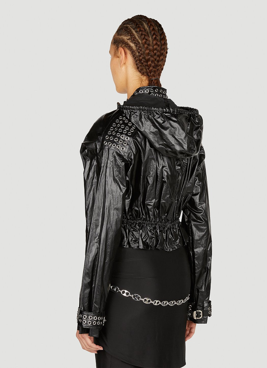 Rabanne Women Eyelet Biker Jacket PACO RABANNE