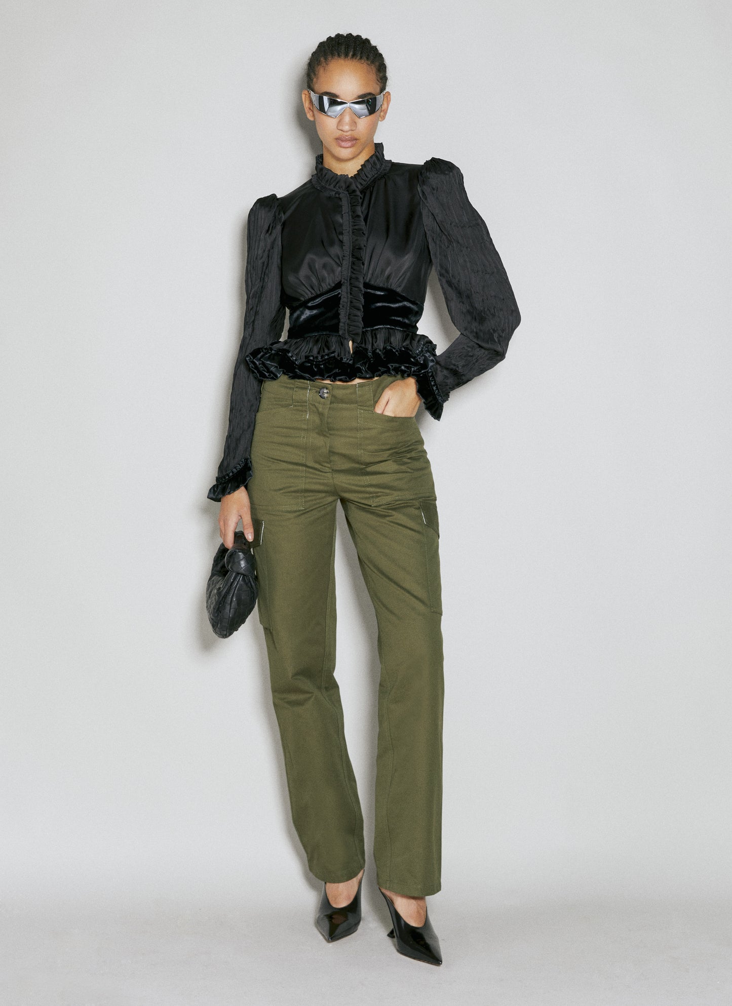 Rabanne Women Twill Cargo Pants PACO RABANNE