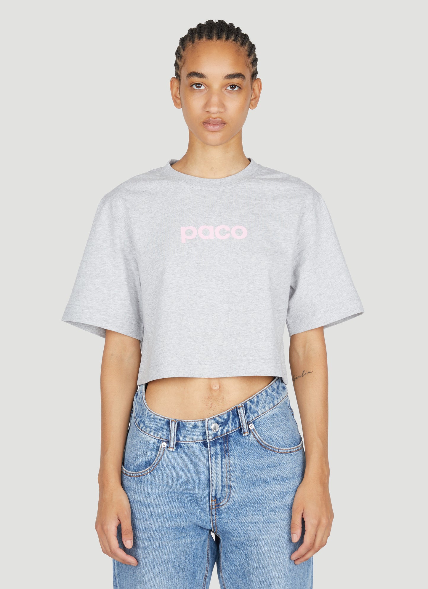 Rabanne Women Logo Print Cropped T-Shirt PACO RABANNE