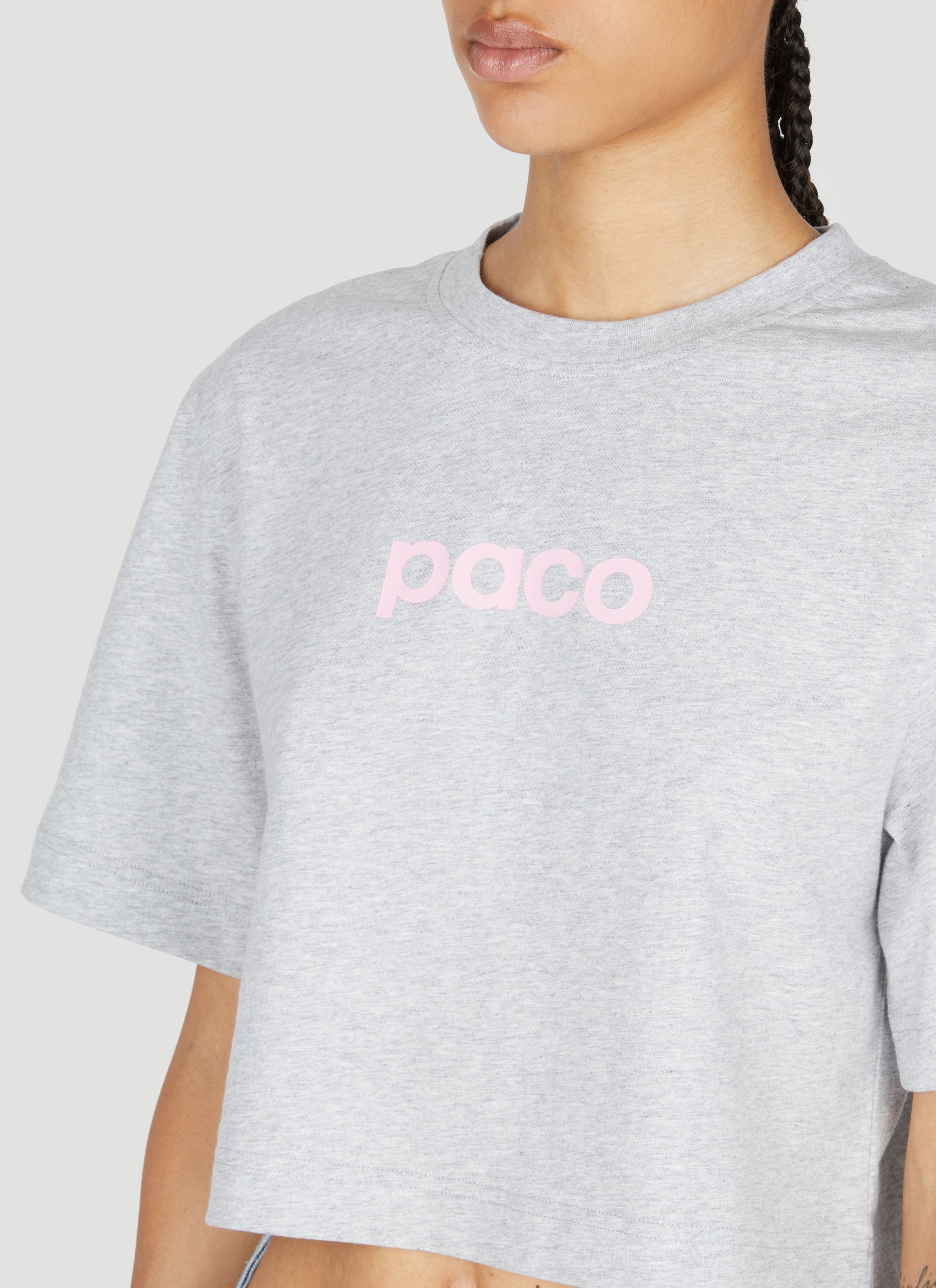 Rabanne Women Logo Print Cropped T-Shirt PACO RABANNE