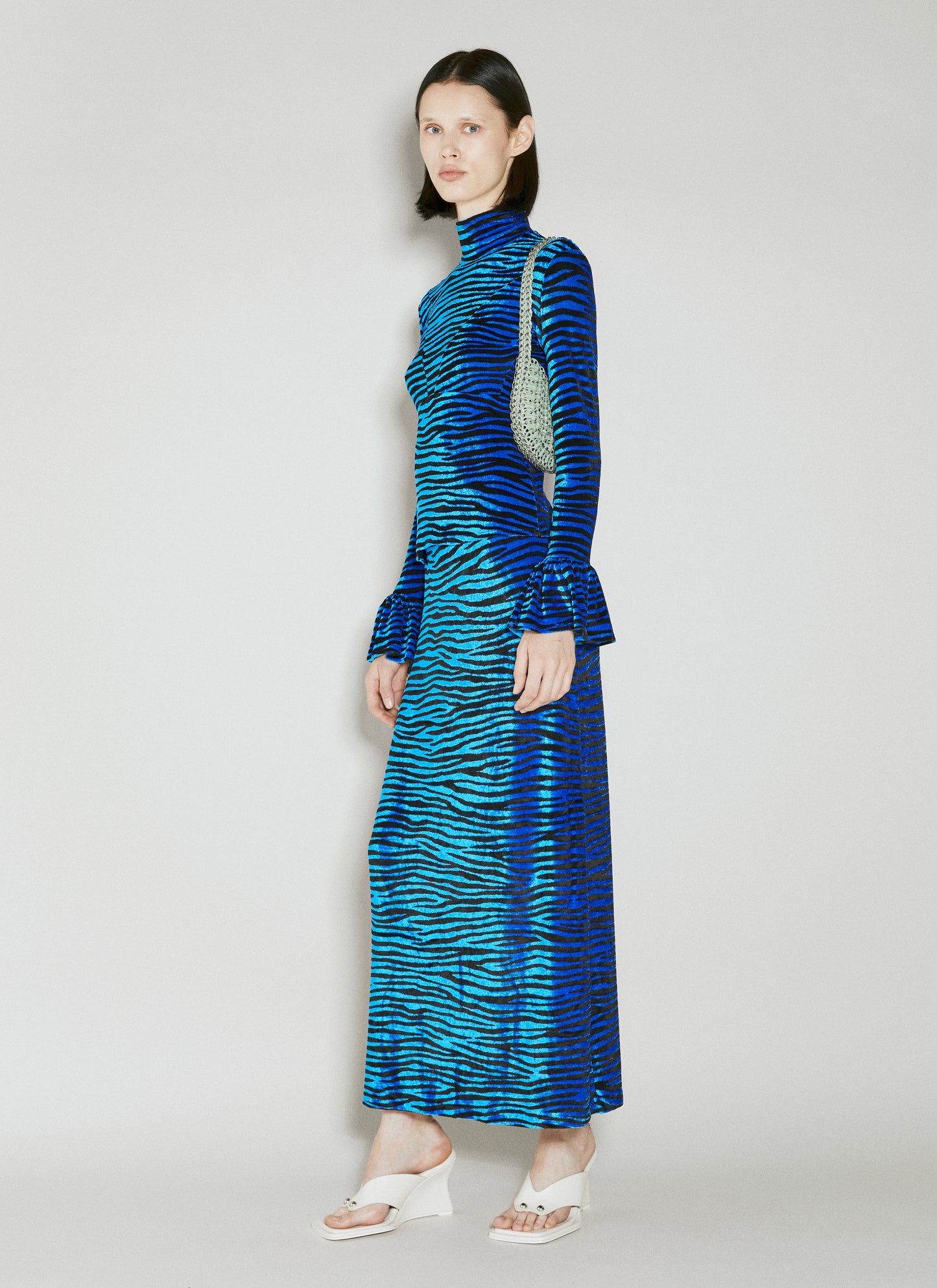 Rabanne Women Velvet Zebra Print Skirt PACO RABANNE