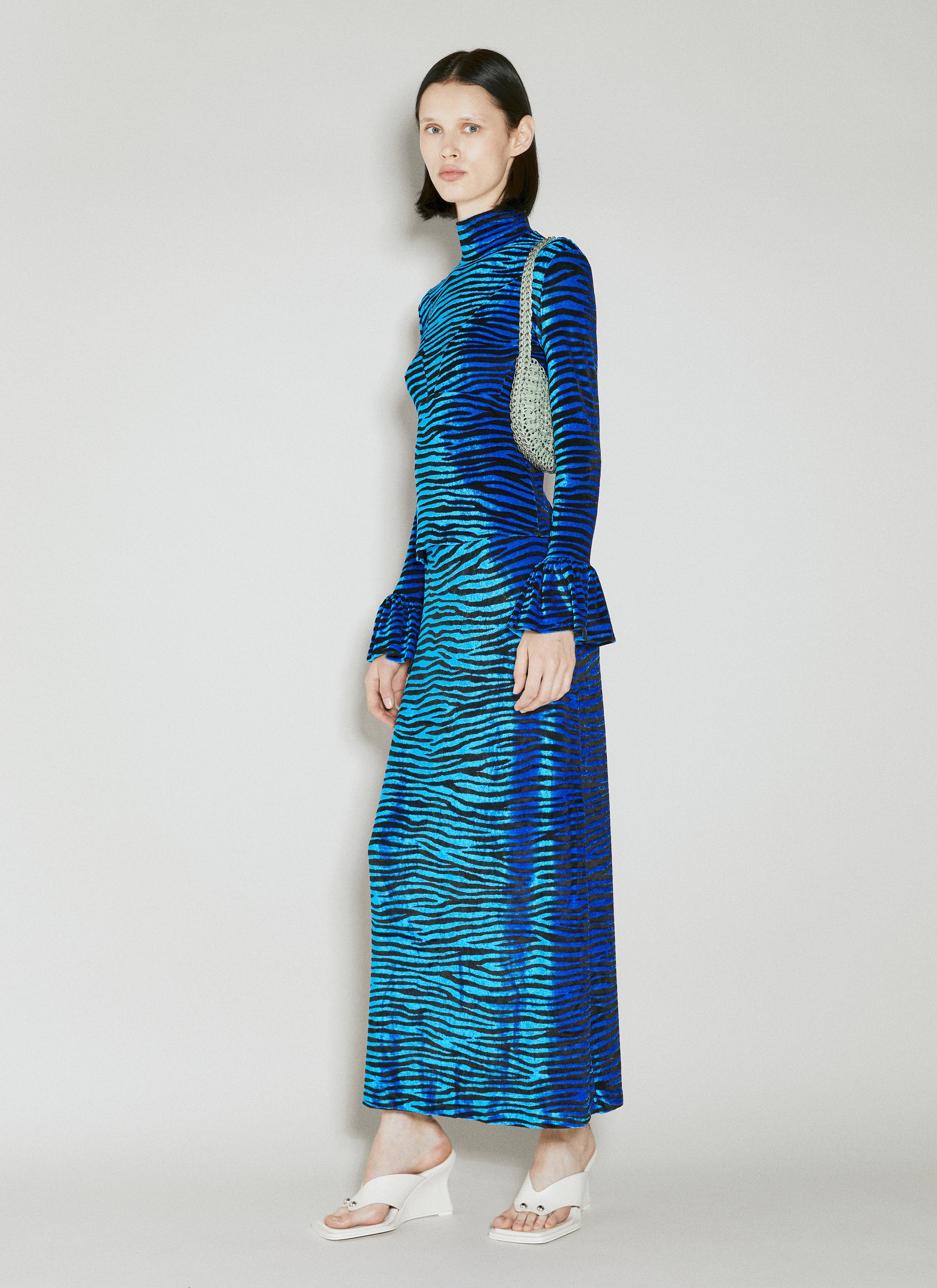 Rabanne Women Velvet Zebra Print Skirt PACO RABANNE