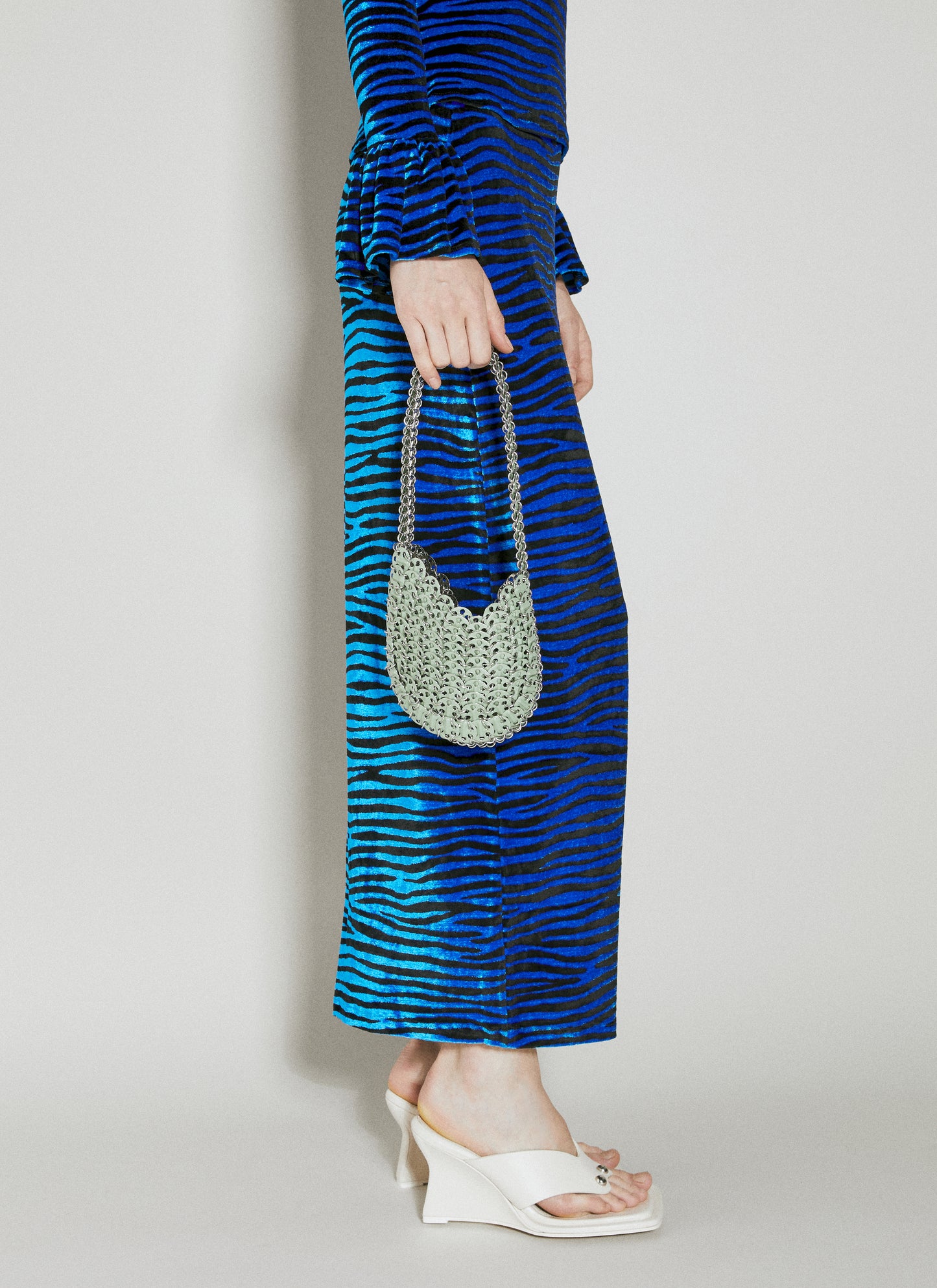 Rabanne Women Velvet Zebra Print Skirt PACO RABANNE