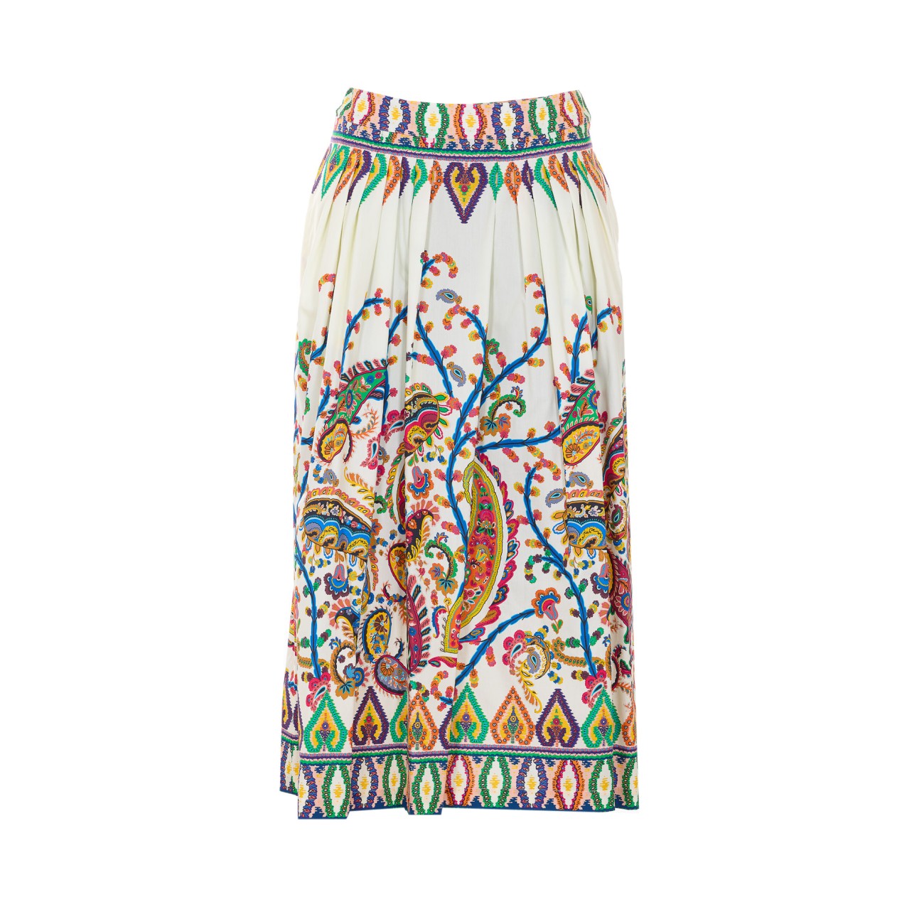 Etro Women Paisley Floral Placed Print Midi Plisse' Skirt ETRO