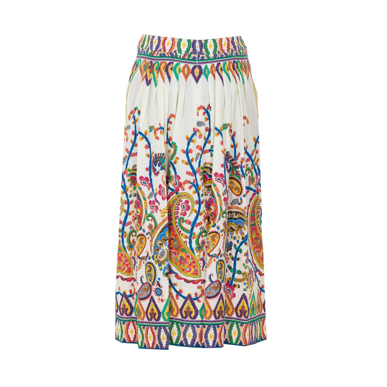 Etro Women Paisley Floral Placed Print Midi Plisse' Skirt ETRO