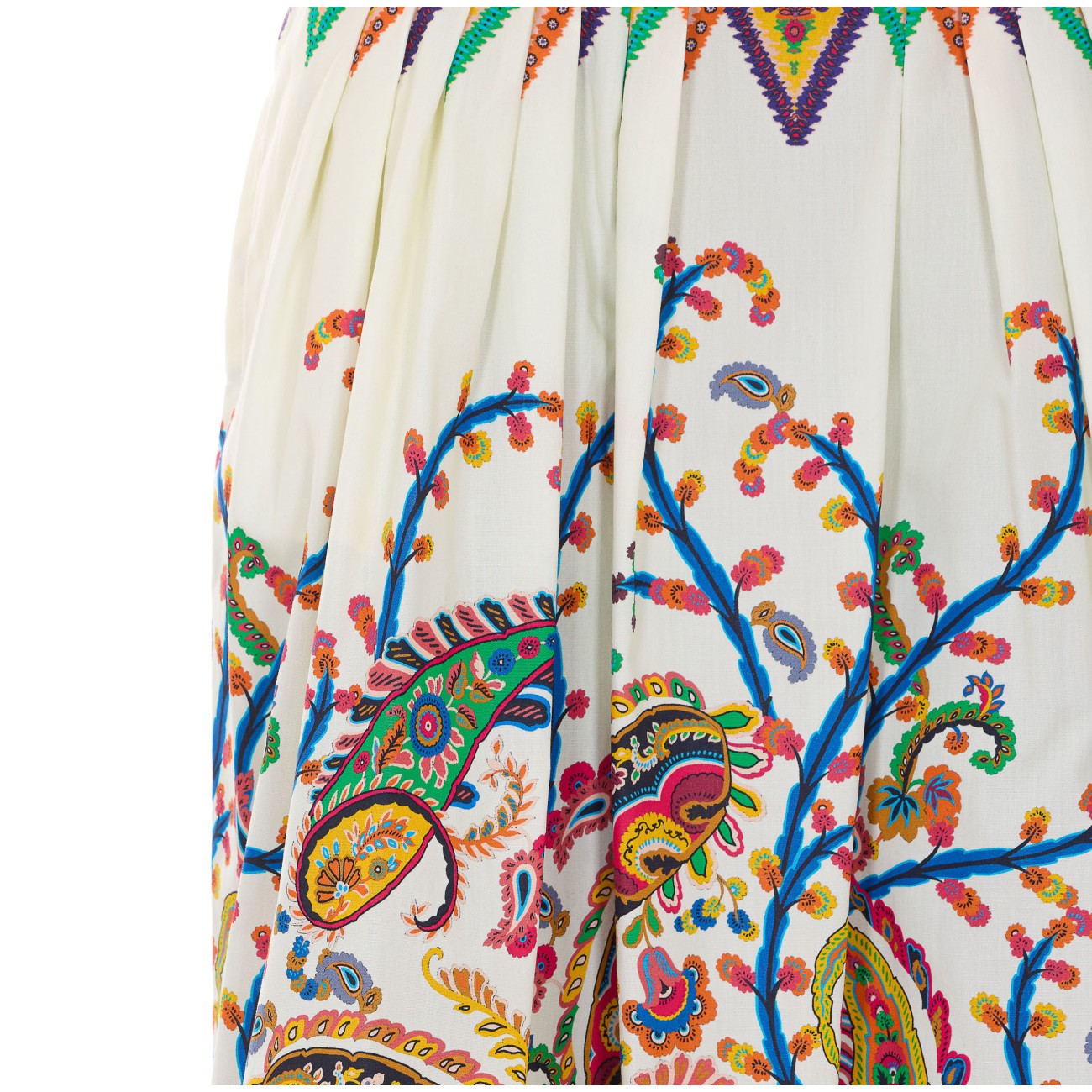 Etro Women Paisley Floral Placed Print Midi Plisse' Skirt ETRO