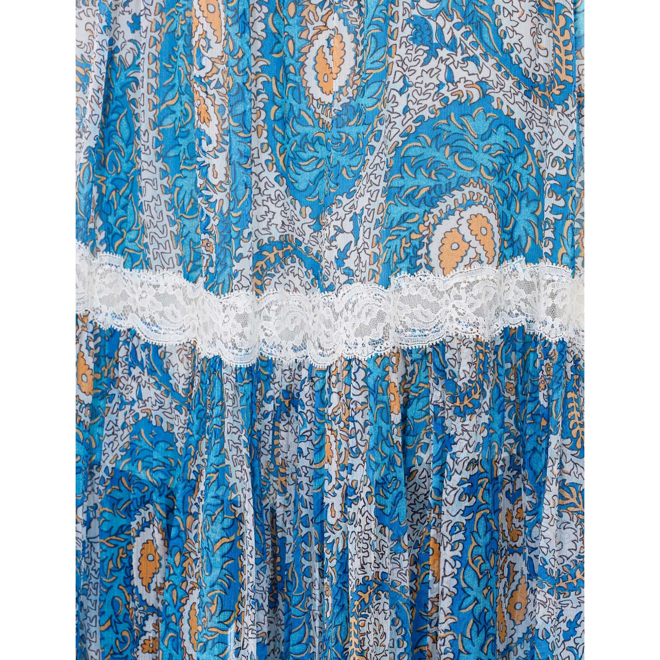 Etro Women Paisley Foliage Pattern Silk Crepon Long Skirt ETRO