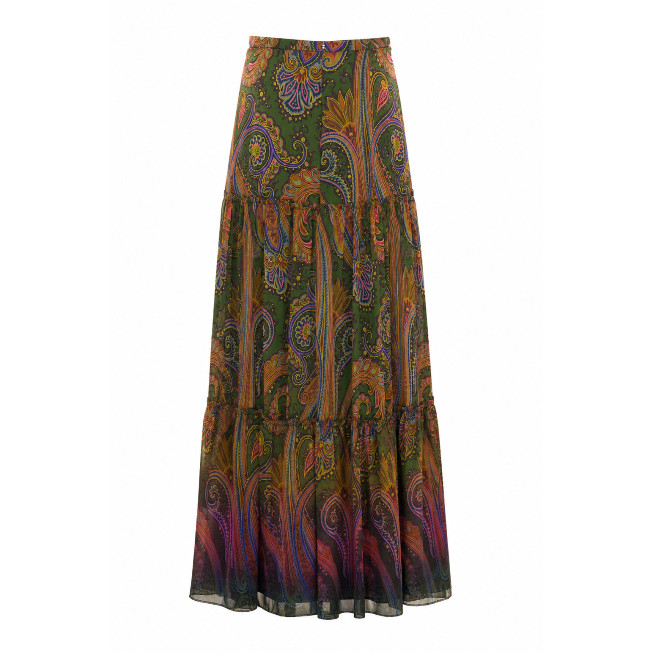 Etro Women Paisley Piazzata Print Silk Long Skirt