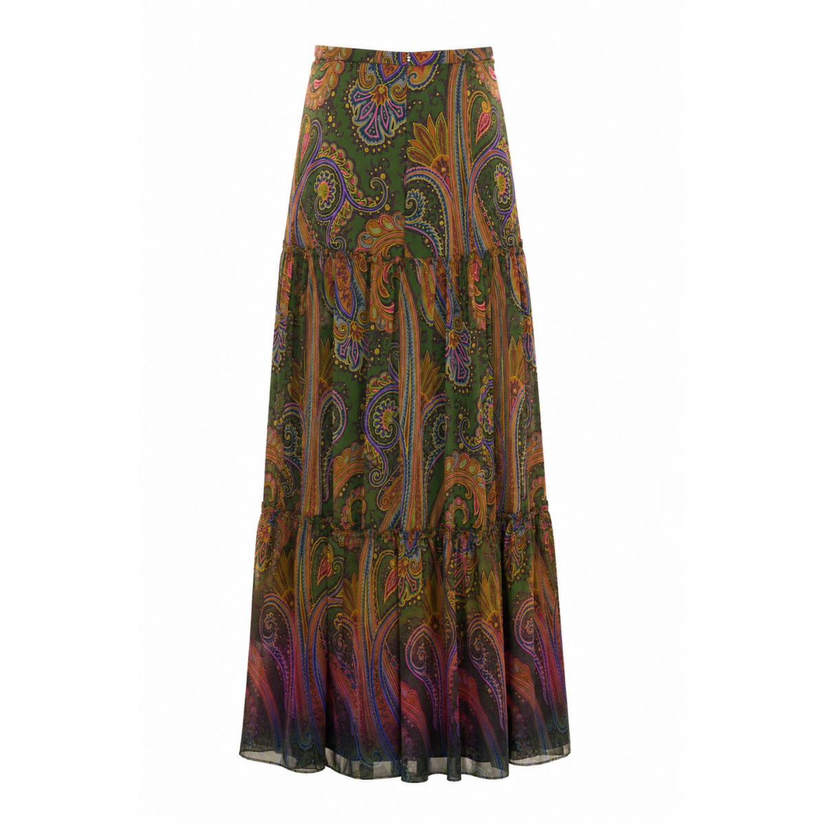 Etro Women Etro Women Paisley Piazzata Print Silk Long Skirt ETRO