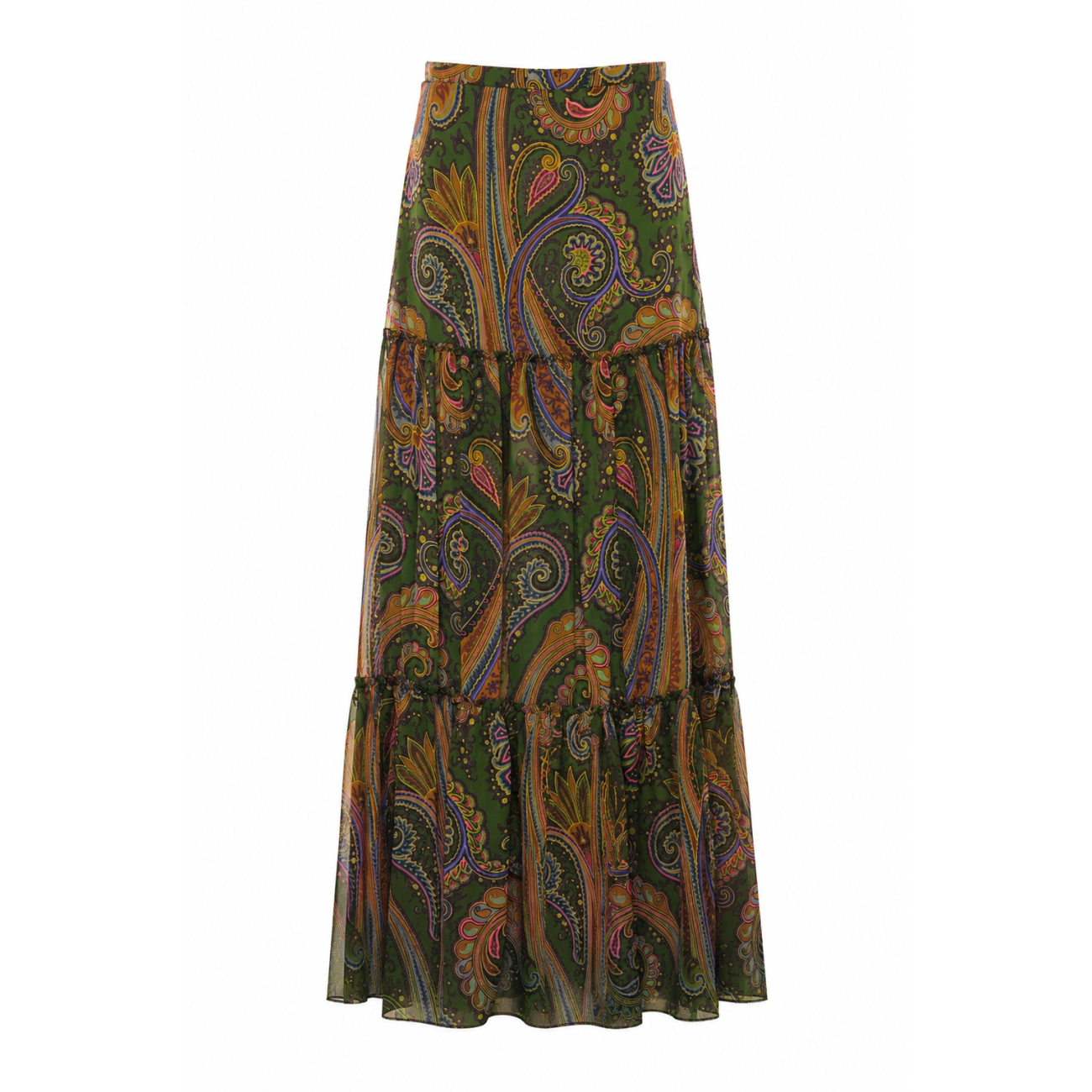 Etro Women Paisley Piazzata Print Silk Long Skirt